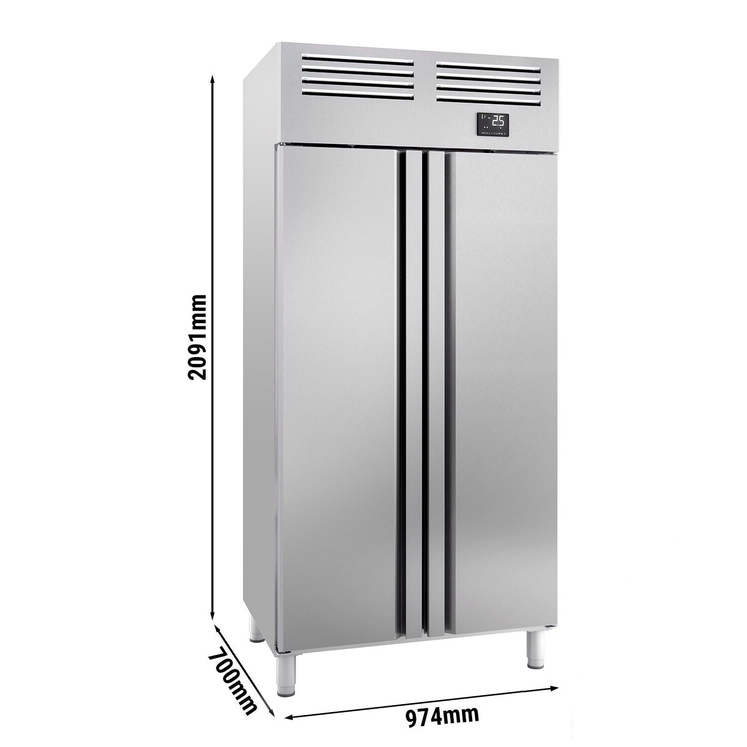 Armoire réfrigérée positive Inox AISI 304 PREMIUM PLUS - GN 1/1 - 745 L - avec 2 portes