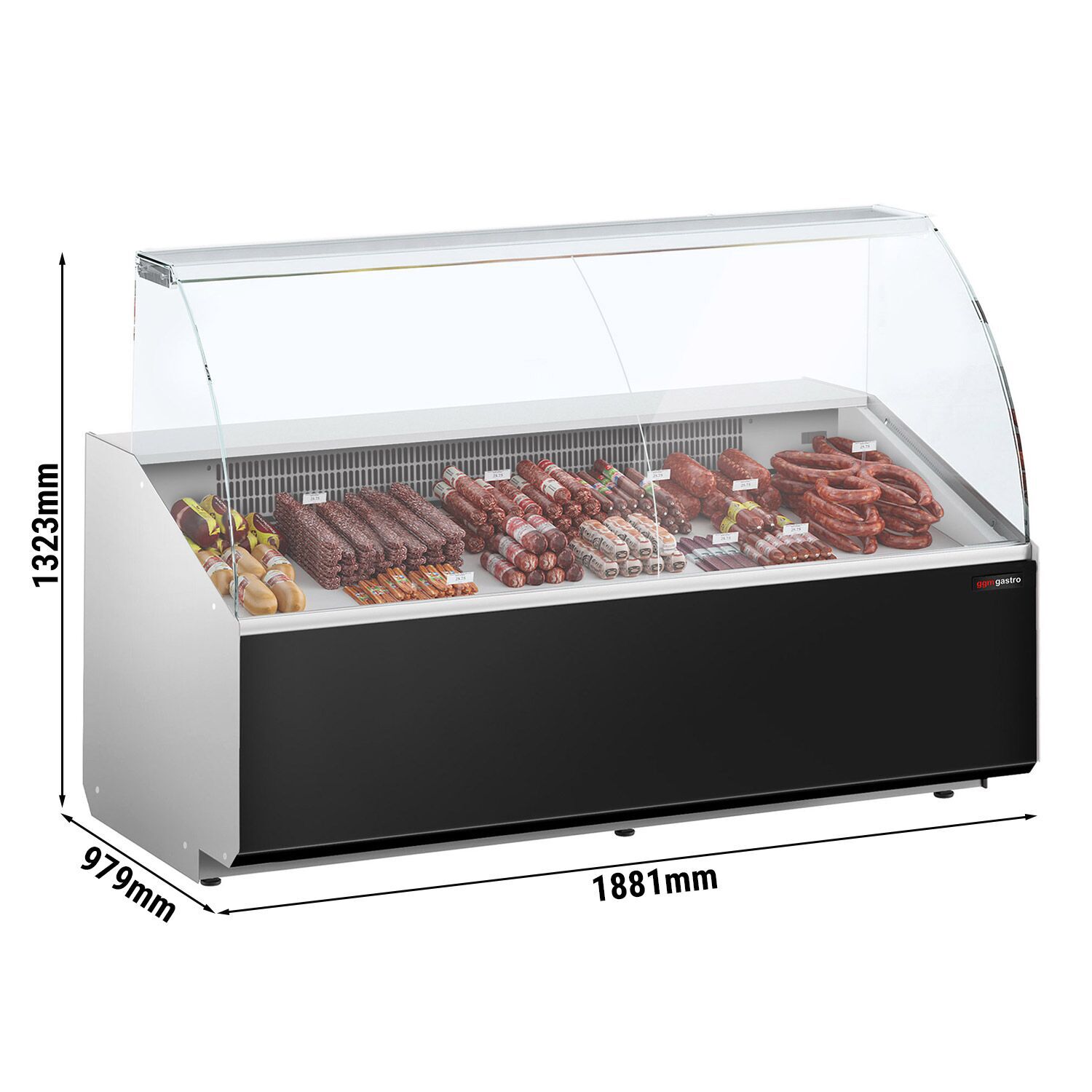 Serve Over Counter - 1881mm - black front - capacity 387 litres