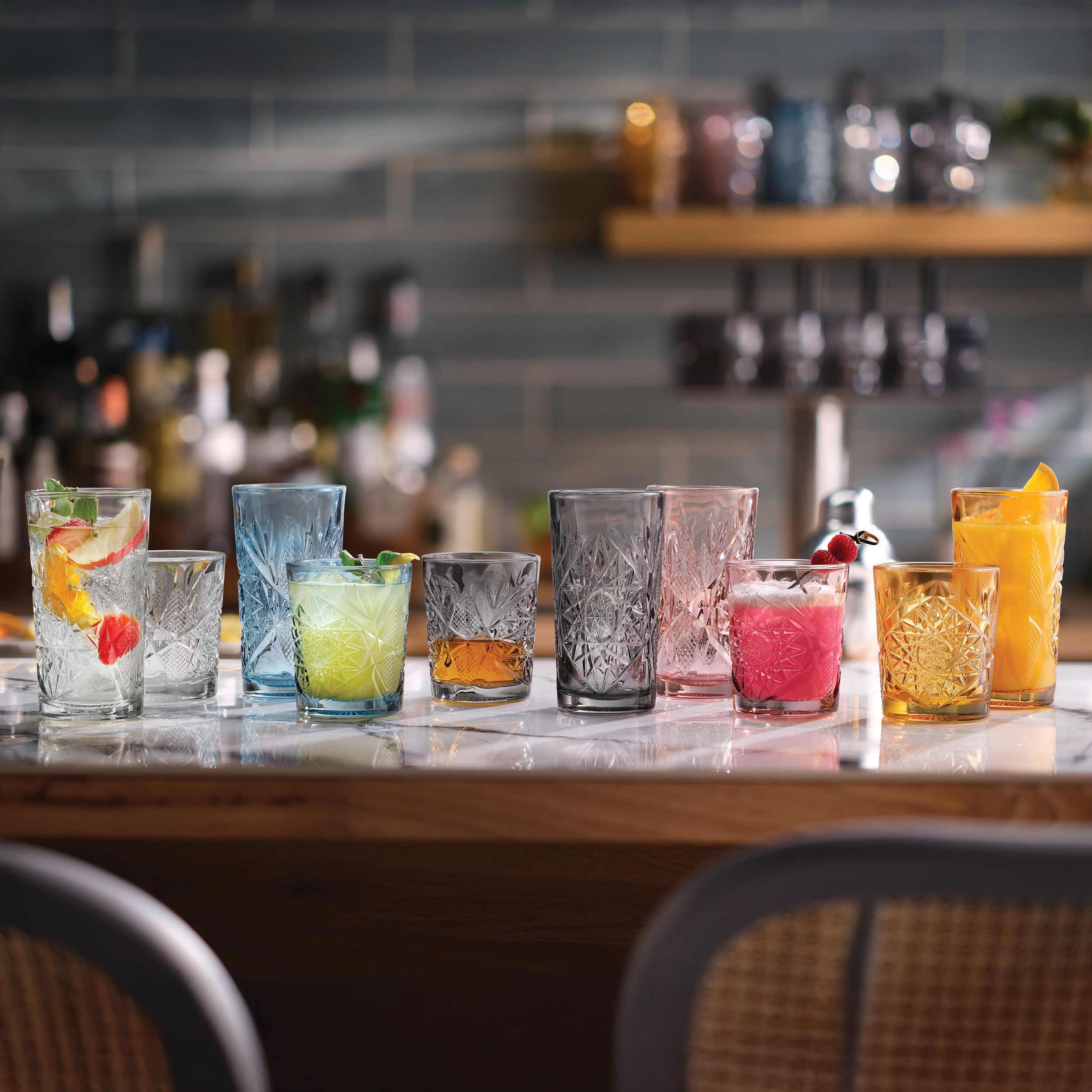 (12 pièces) LIBBEY | HOBSTAR - D.O.F. Sapphire - 355ml - Bleu
