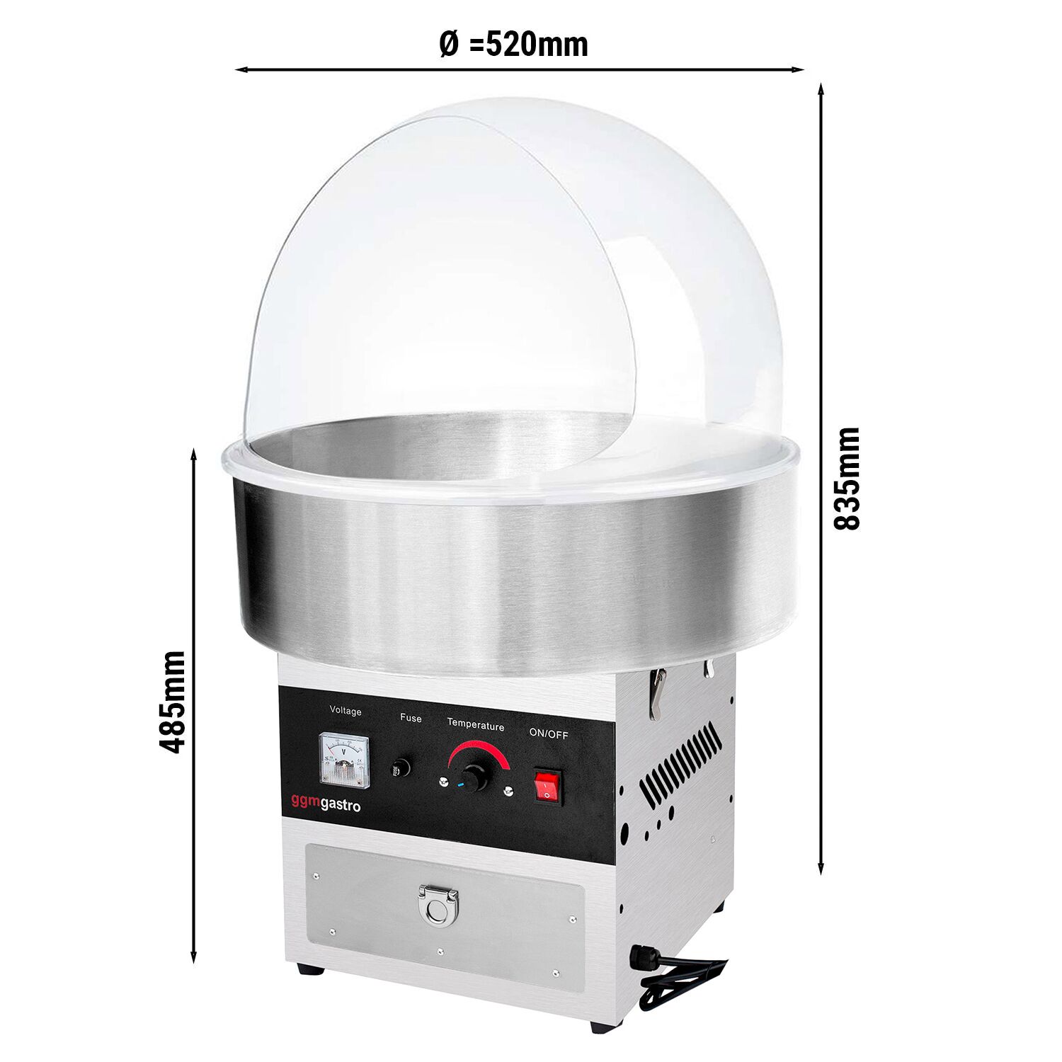 Hattarakone - Ø 52 cm - 950 W - ruostumaton teräs - roiskesuojalla