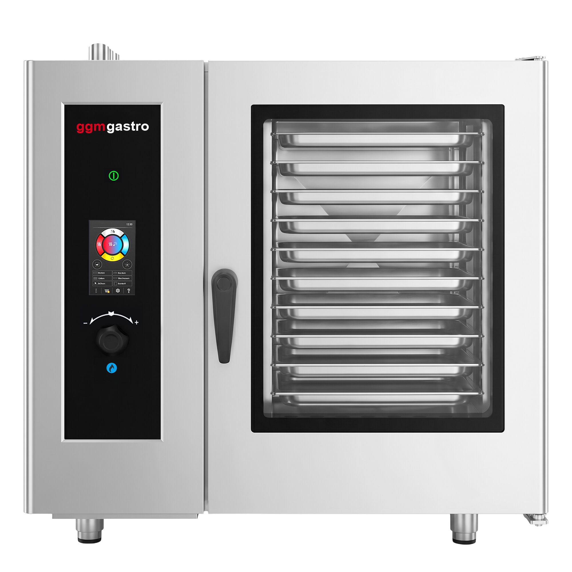 Commercial Gas Combi Oven – Touch Control – 20 × GN 1/1 – with Automatic Cleaning System, Core Temperature Probe, Boiler, Rack