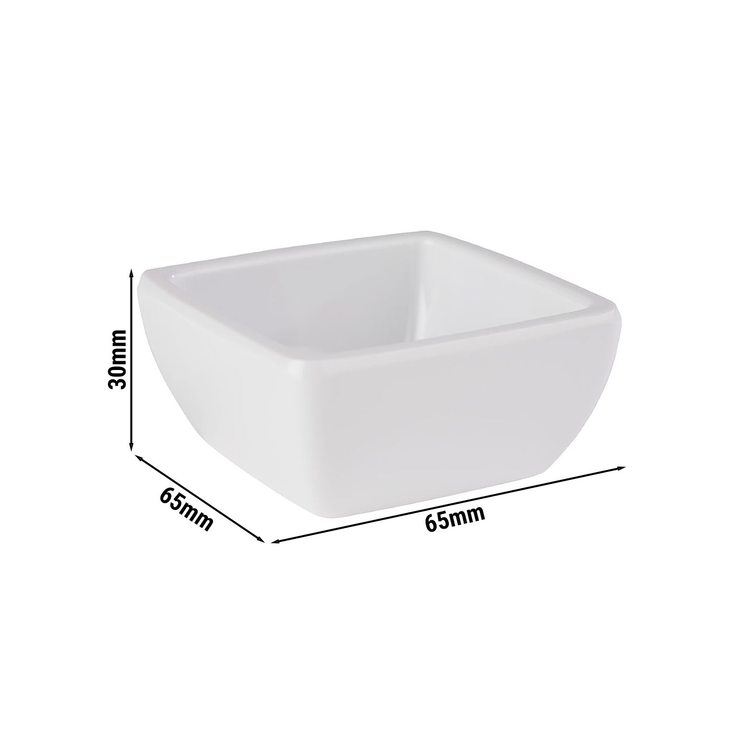 (6 pièces) Coupelles à sauce - PURE - Melamine - 50 ml - carré - Blanc