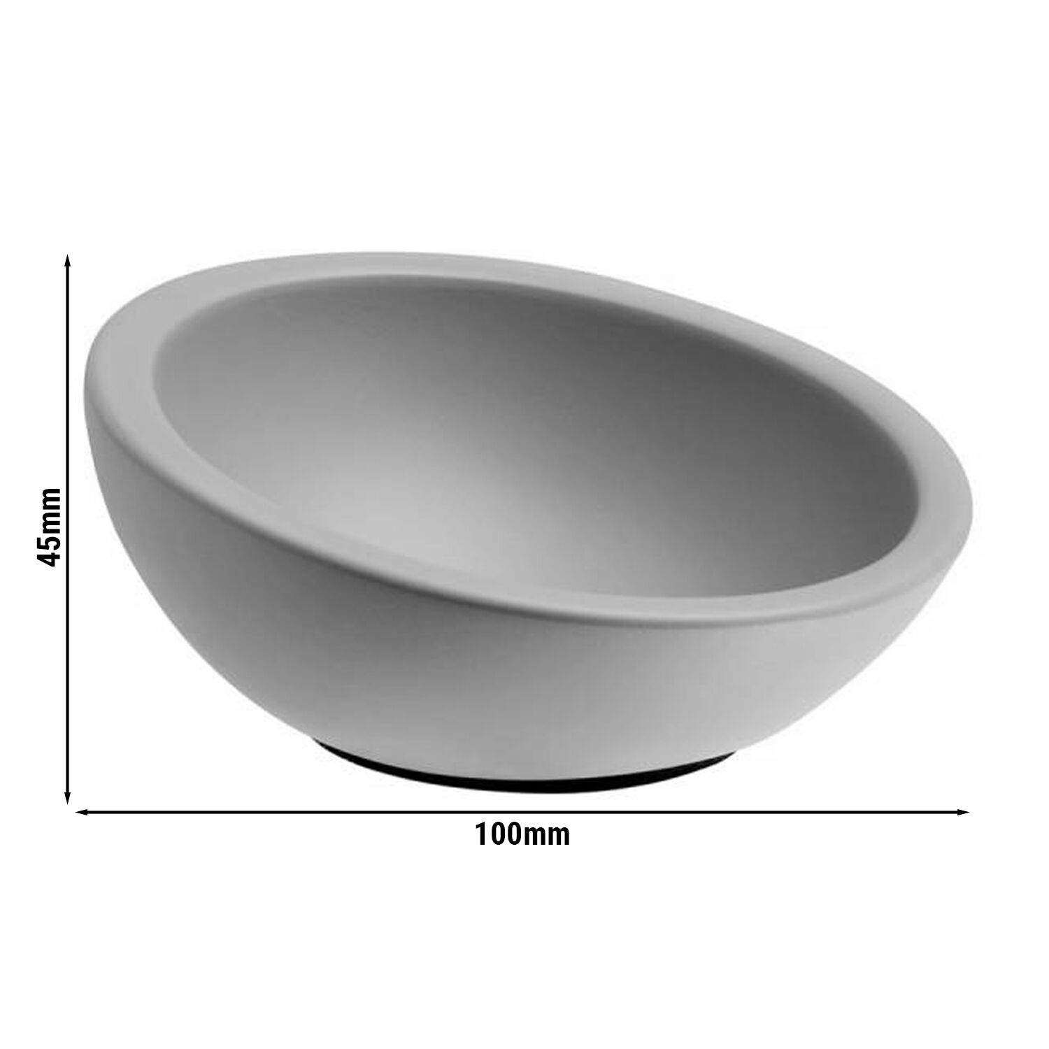 (6 pièces) Coupelles à sauce - ELEMENT - set de 3 - béton - 50 ml - Ø 100 mm - Gris