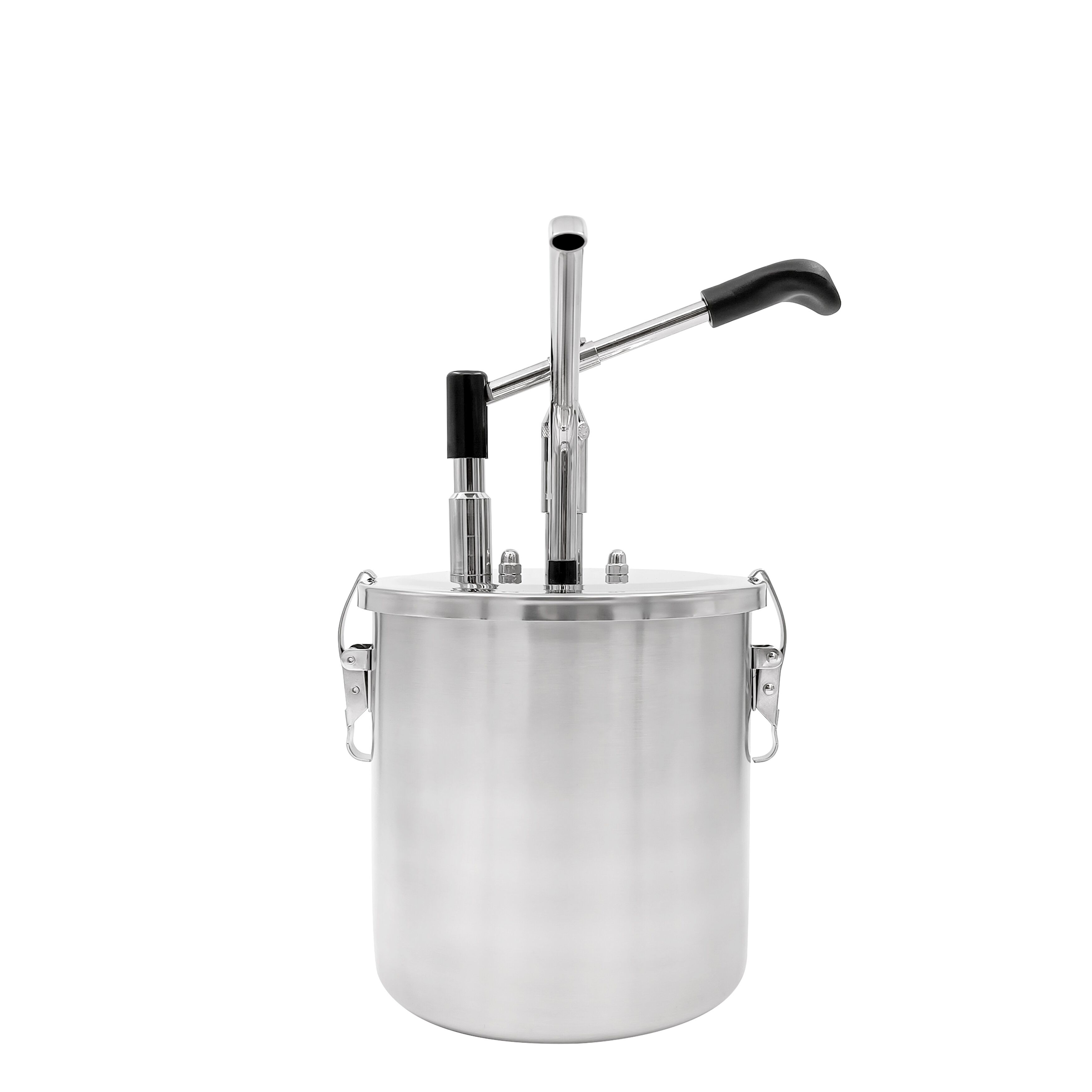 Distributeur de sauce - à levier - dosage réglable - acier inoxydable 18/10 - 188x335mm - avec cuve - 4L