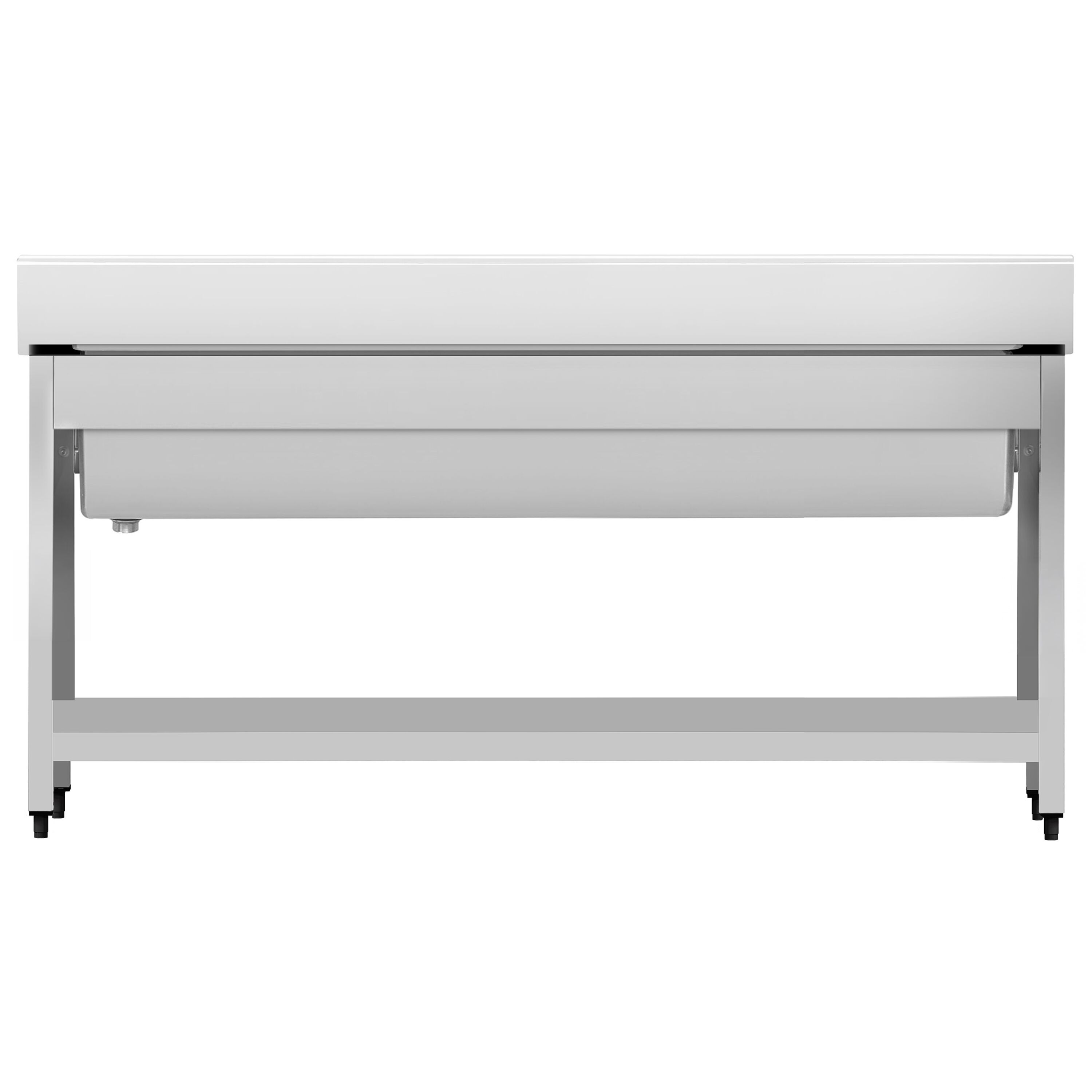 Plonge à marmites en inox ECO - 1600x600mm - avec étagère basse & 1 bac