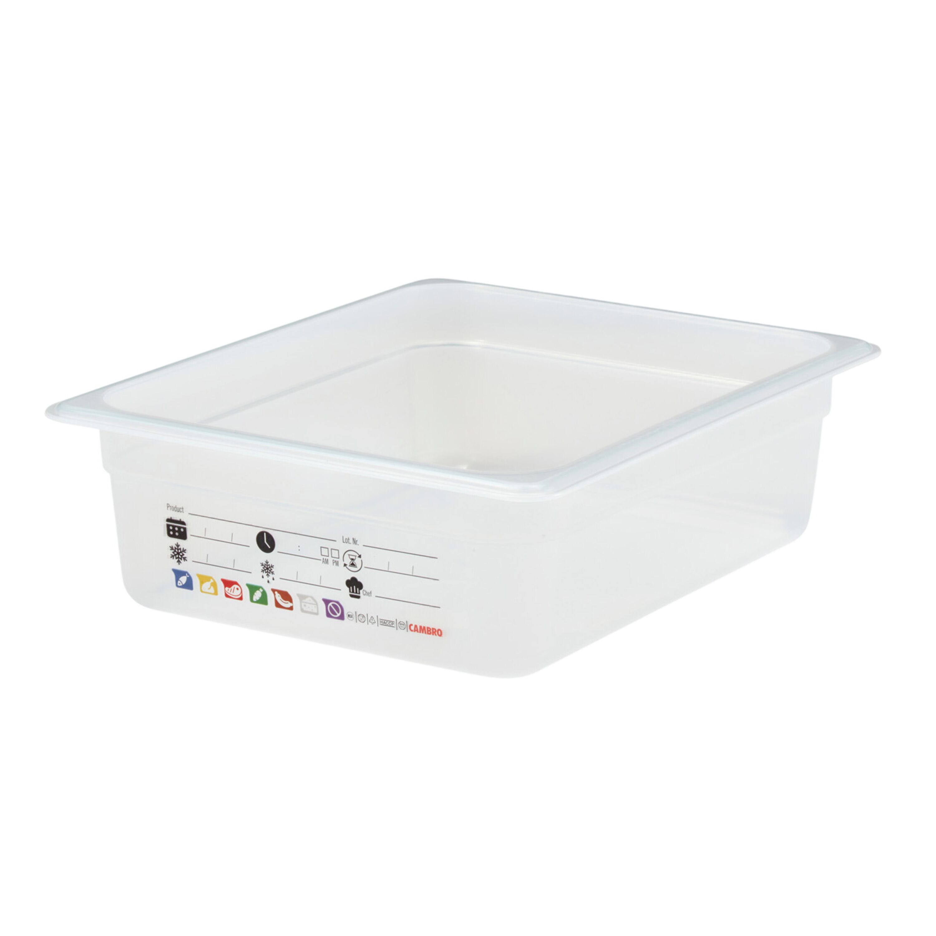 (6 pièces) CAMBRO | SafeTrak - Récipients en polypropylène GN 1/2 - laiteux - Hauteur : 100mm