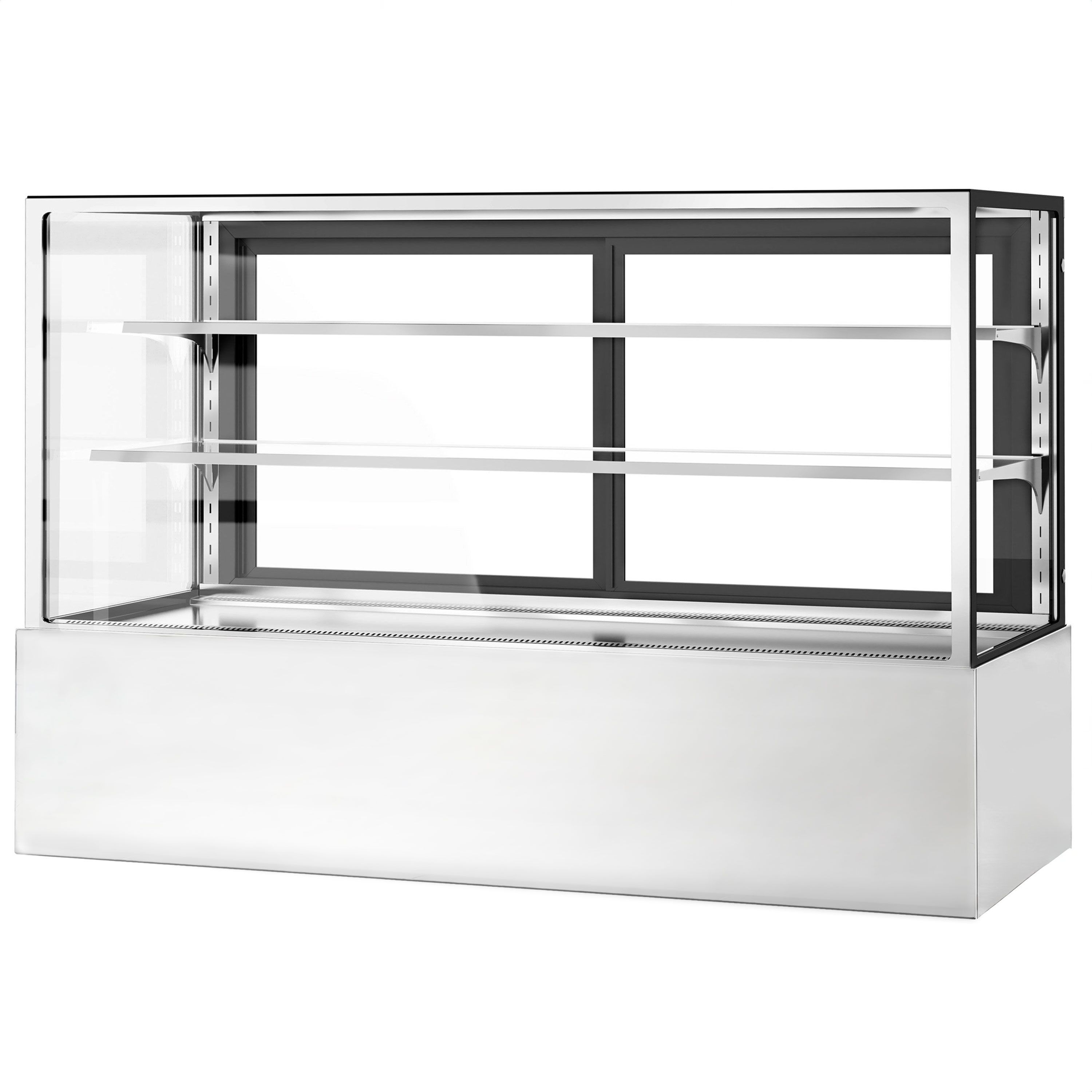 Commercial cake display fridge - Double glazing - square - with 3 adjustable shelves - rear sliding doors - for patisserie - 725L - 1800mm