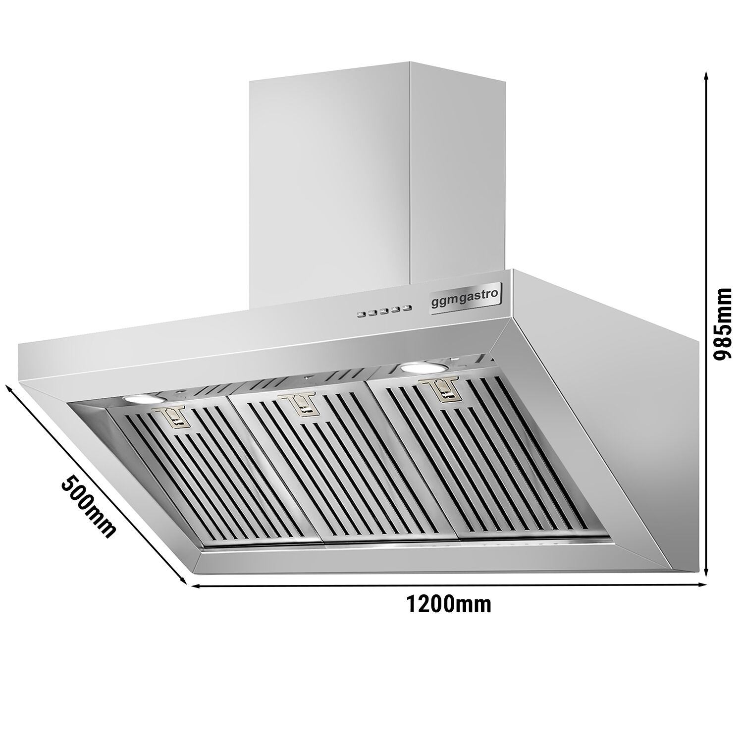 Hotte aspirante plasma - 1200 mm - efficacité de purification de l’air 96 % - avec commande Soft Touch, moteur, filtre et lampe