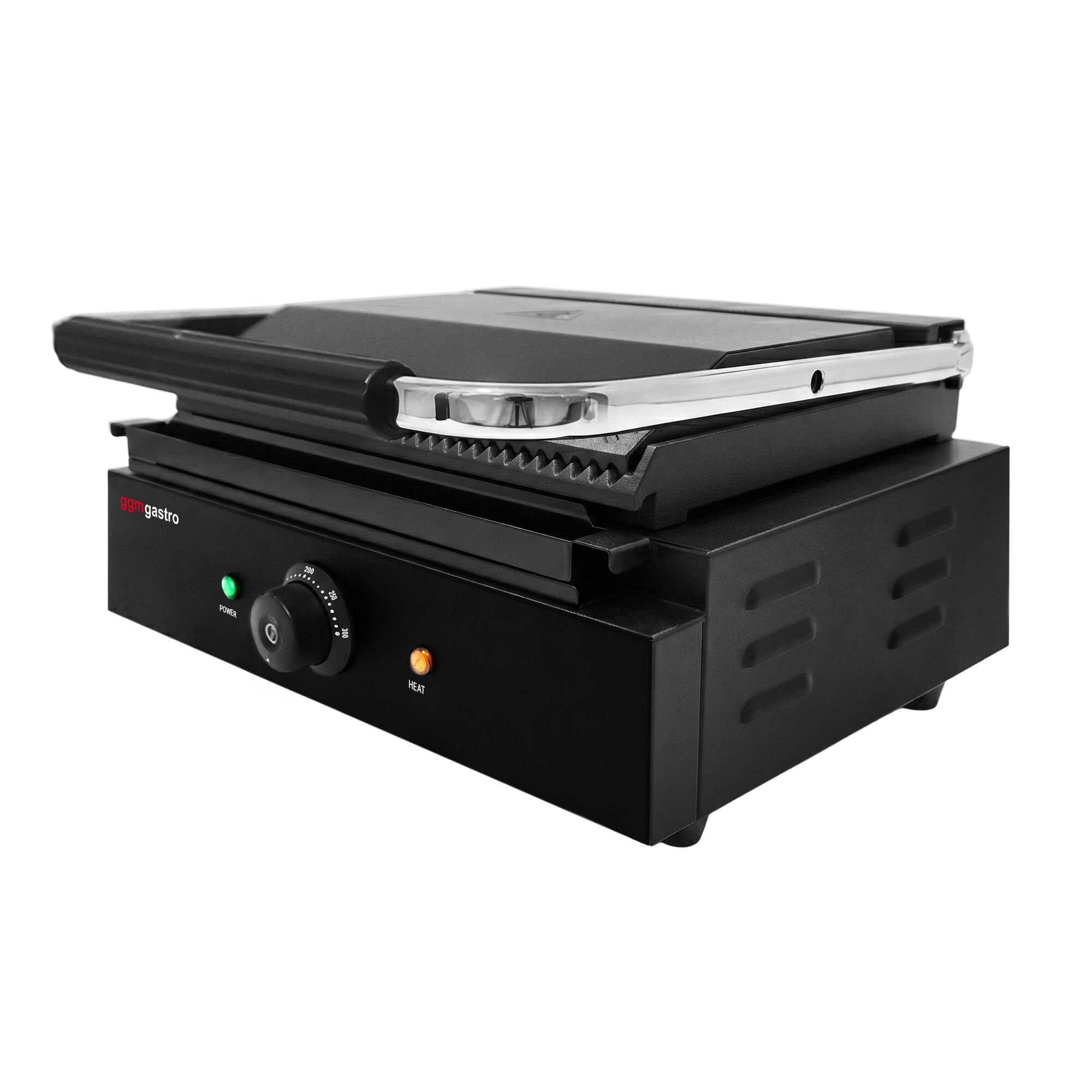 Commercial Contact Grill – Ribbed Top & Bottom Plates – 2.2 kW – Grill Area: 345 × 235 mm