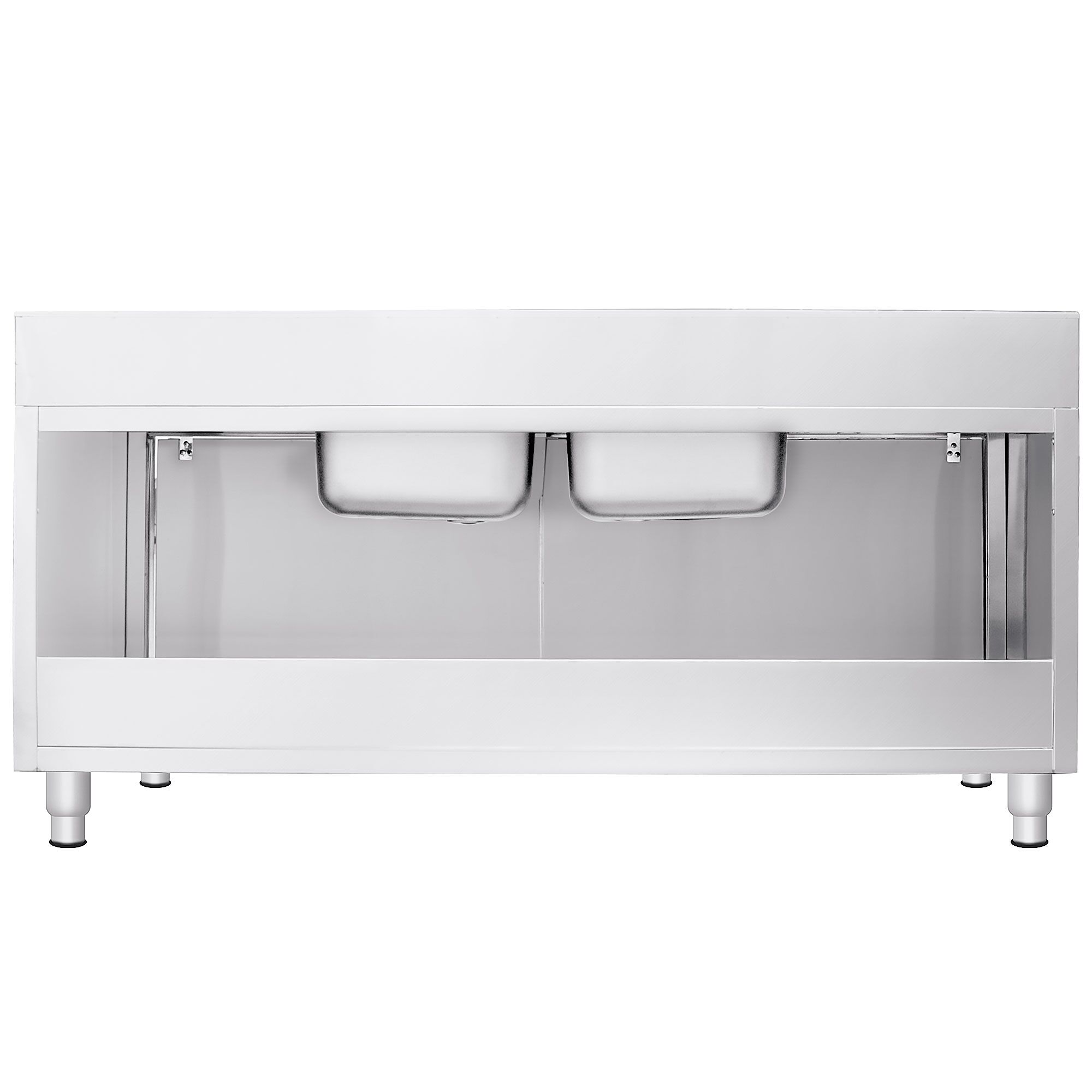 Meuble plonge PREMIUM - 2000x700mm - avec 2 bacs