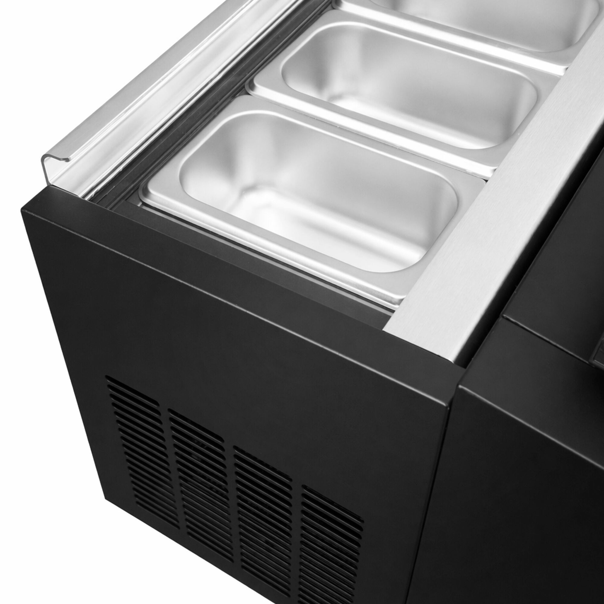 Vitrine réfrigérée à poser Eisvitrine - 54L - 690mm - portes coulissantes vitrées avant - pour glaces - Pour FR - Noir