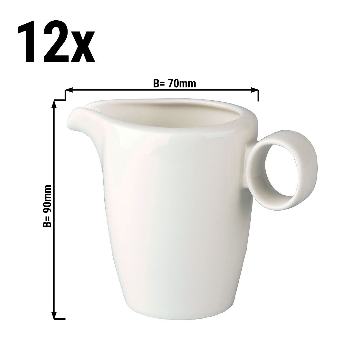 (12 pcs) LUX - Pot à lait - set de 12 - porcelaine - Ivoire