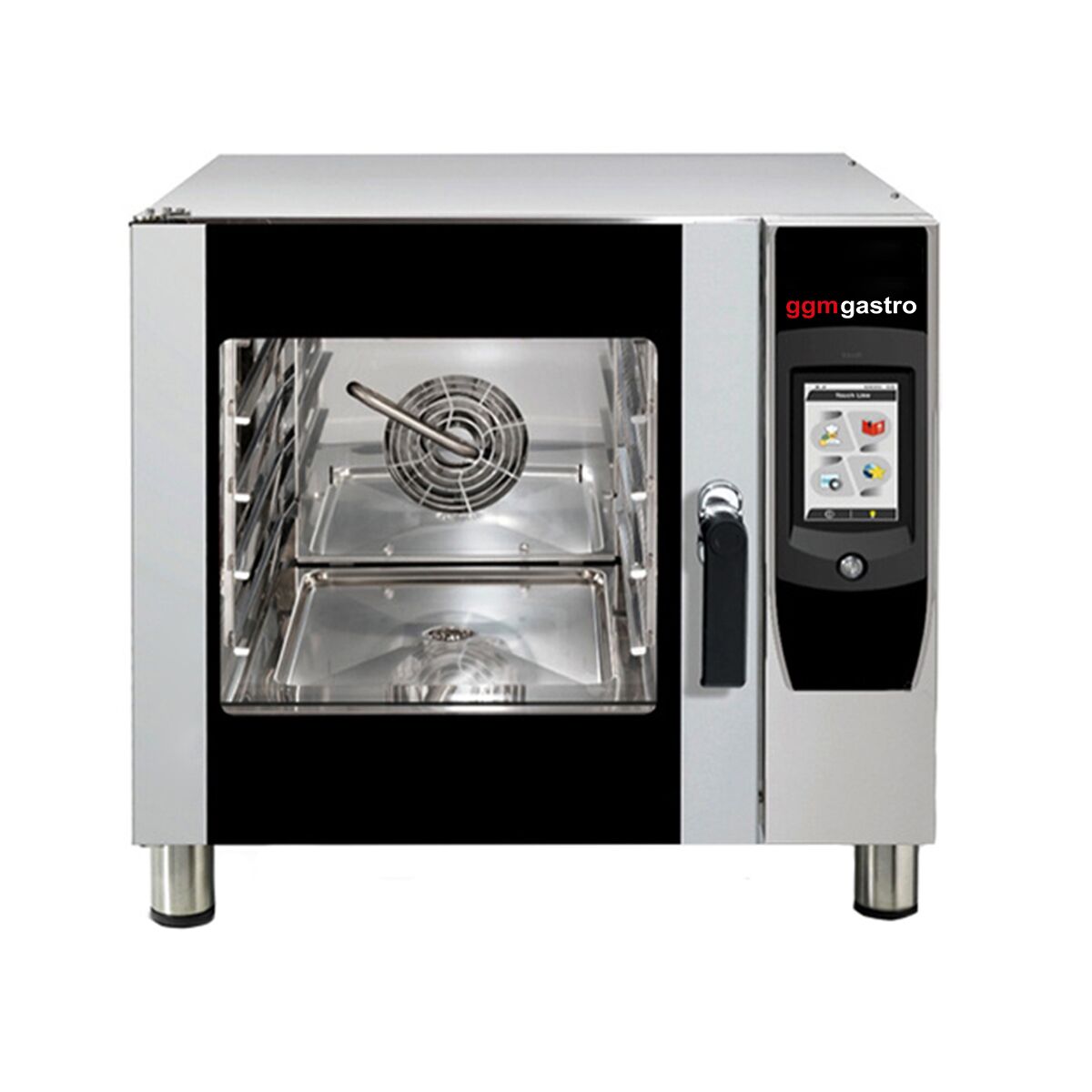 Bakery- Commercial Combi Oven - Touchscreen Controls - 4x EN 600x400 or 4x GN 1/1 - incl. Automatic washing system, Core temperature probe, Direct steam injection, Wi‑Fi & USB - 7" TFT touchscreen