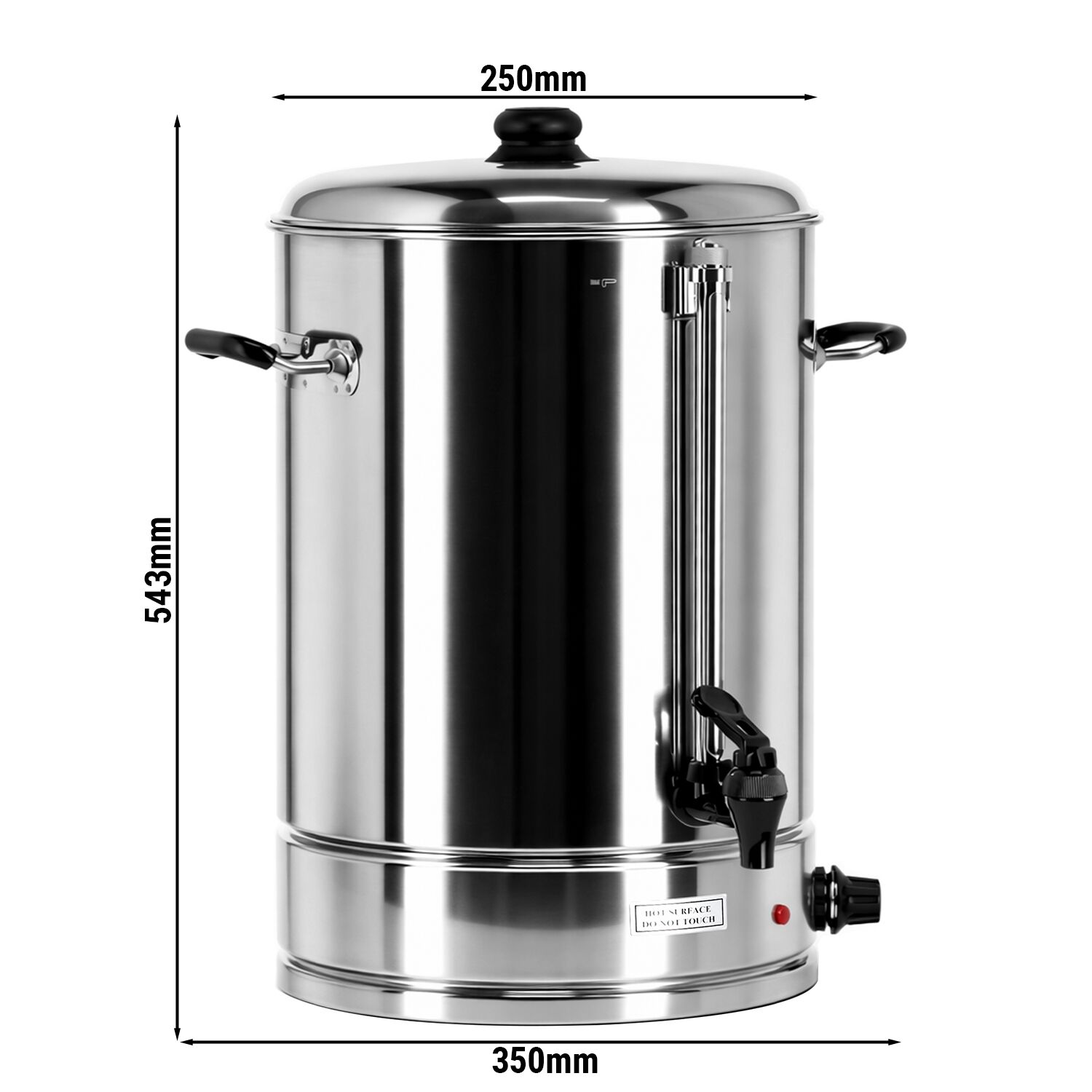 Distributeur de boissons chaudes professionnel - 17L - 2,5kW - Réglage de température en continu 30–110°C - Acier inoxydable