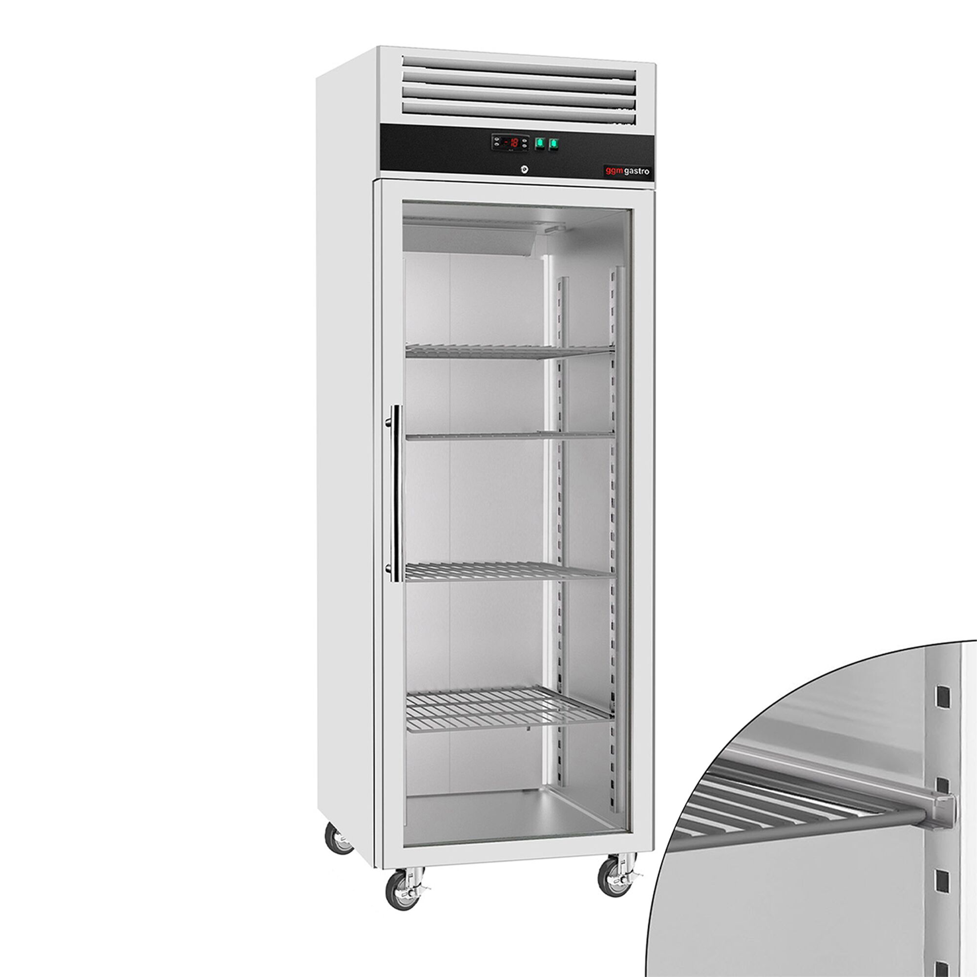 Armoire réfrigérée négative en acier inoxydable inox ECO – 600 litres – avec 1 porte vitrée