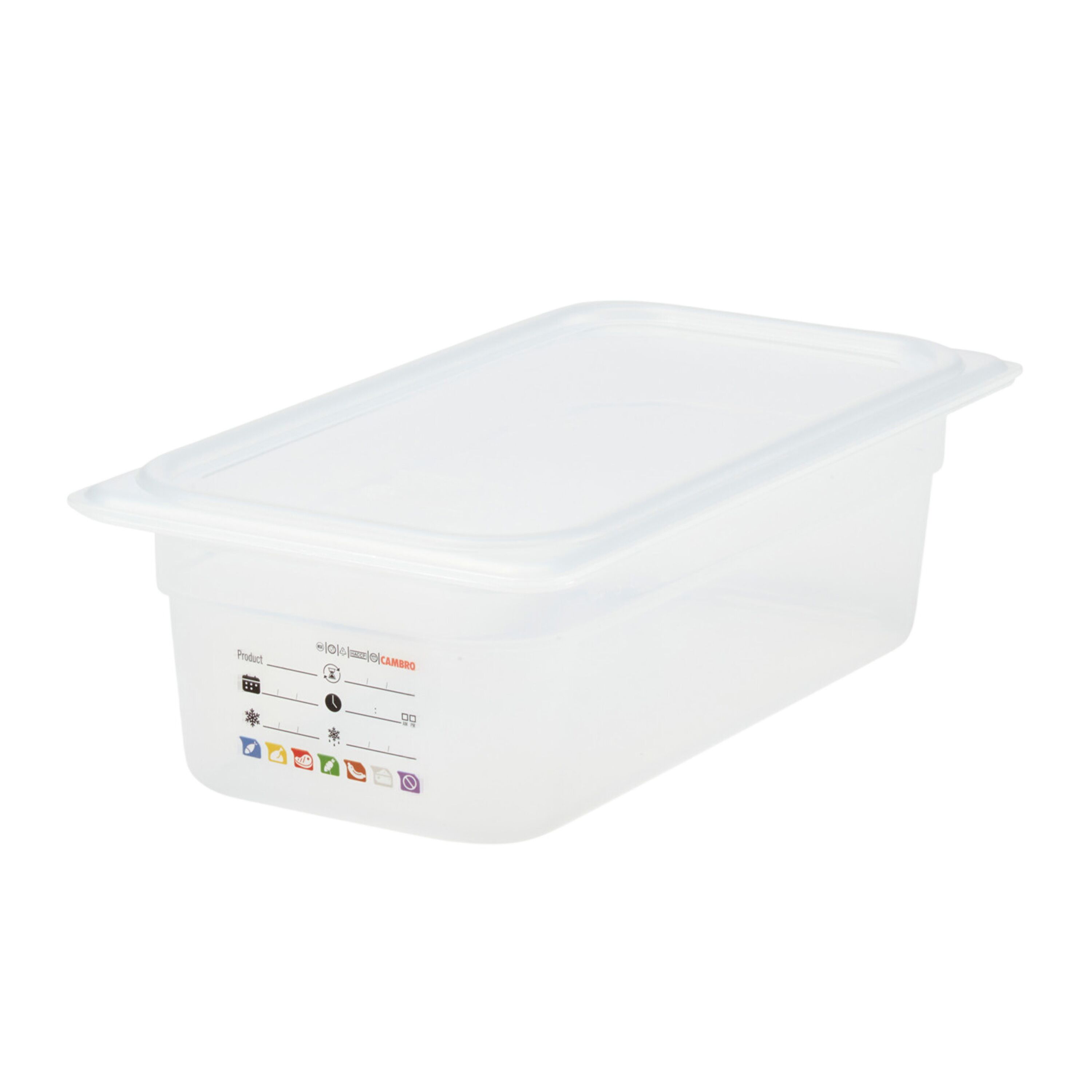 (6 pièces) CAMBRO | SafeTrak - Récipients en polypropylène GN 1/3 - laiteux - Hauteur : 100mm
