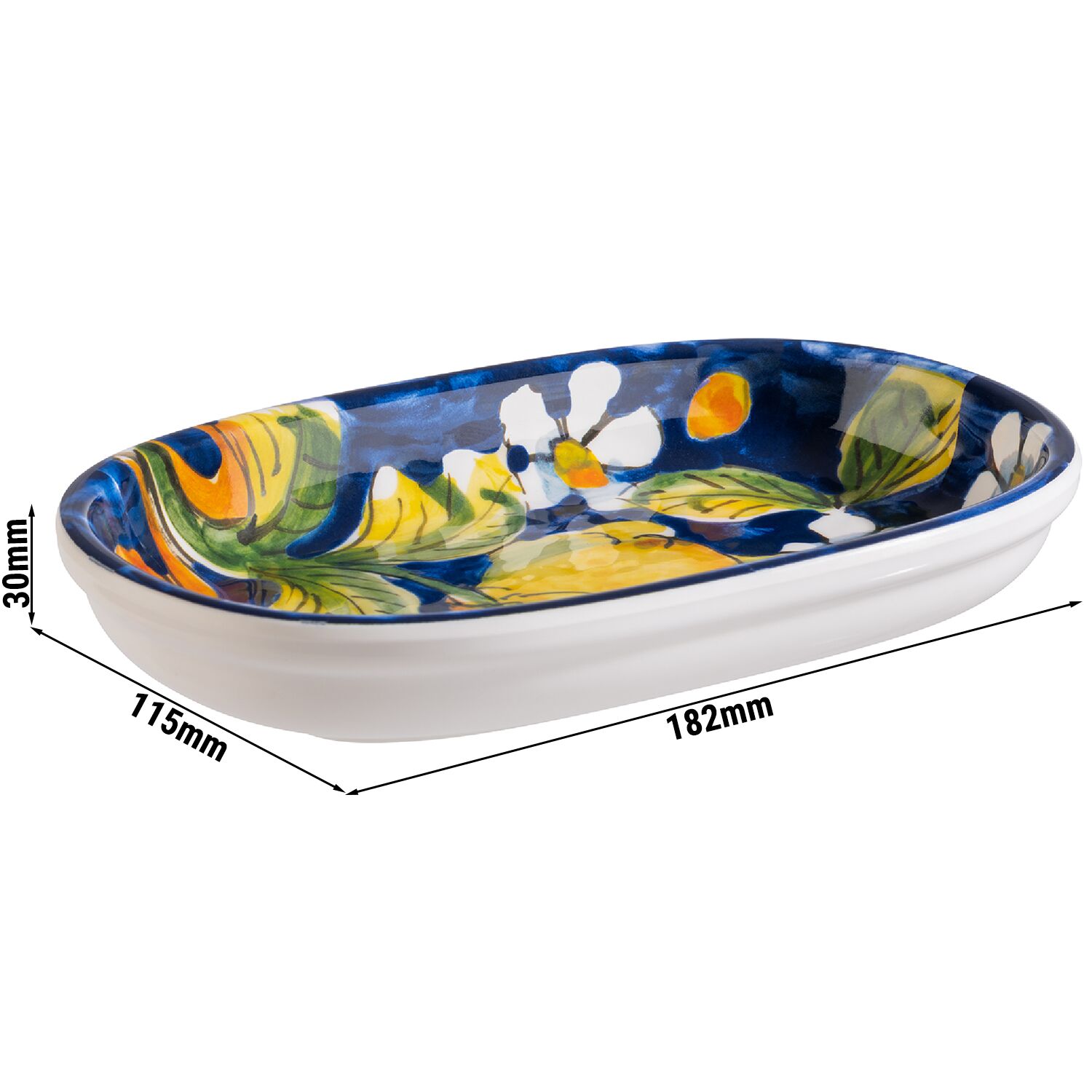 (6 pcs) Coupe - MEDITERRANEAN - Mélamine - 200ml - rectangulaire - 182x115mm - Profondeur : 30mm - Multicolore
