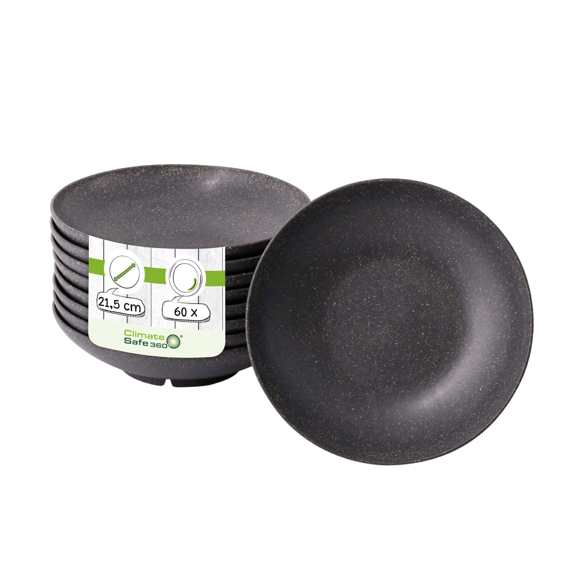 (60 pièces) Assiette Réutilisable - Ø 215 mm - Creuse - Ronde