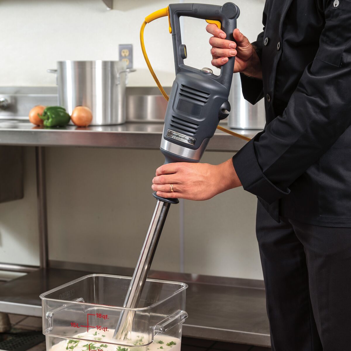 HAMILTON BEACH | Commercial BigRig Immersion Hand Blender – 406 mm Shaft - 1 kW - 3,000–15,000 rpm