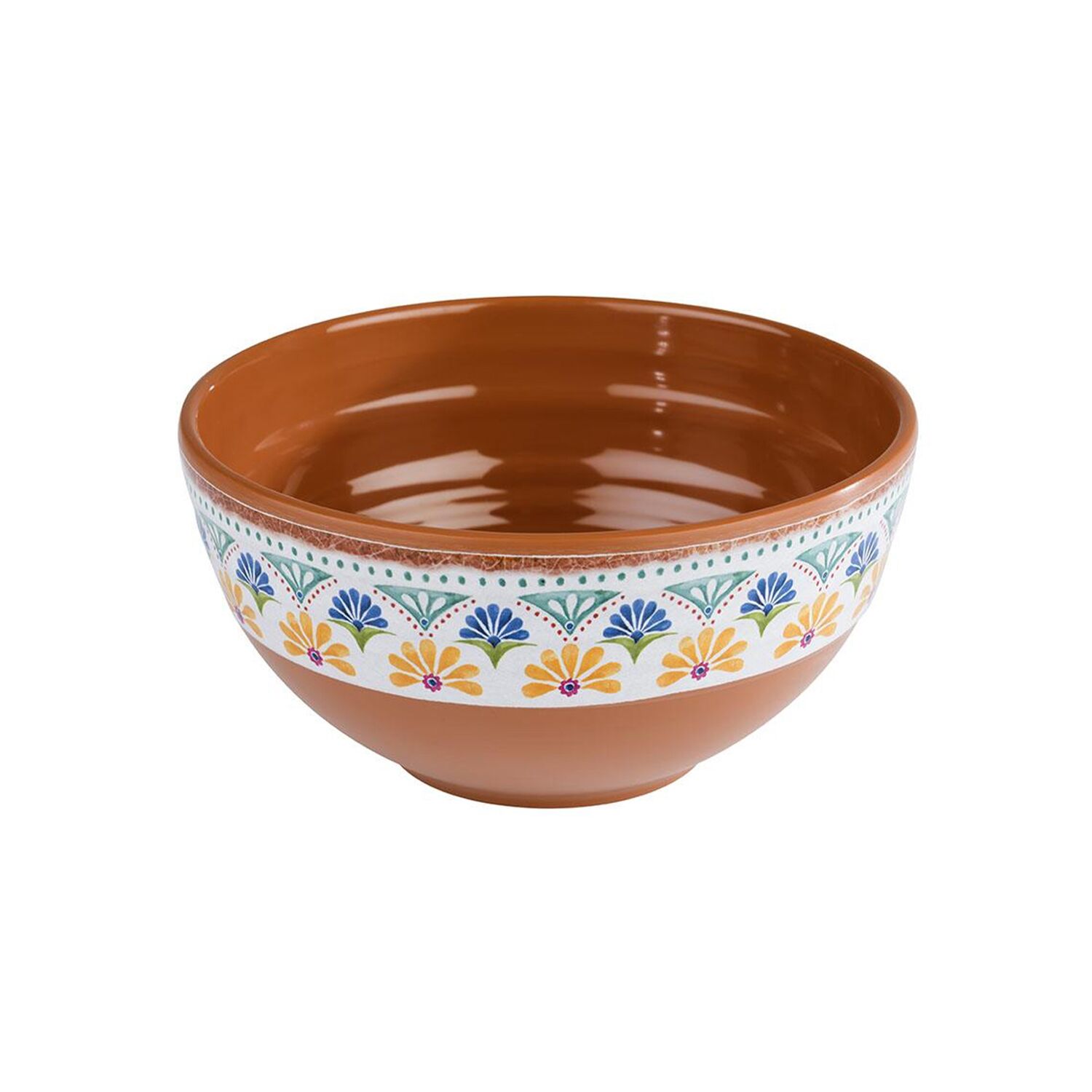 (6 pcs) Coupe - ARABESQUE - Mélamine - 0,8L - carré - 155x155mm - Profondeur : 80mm - Terracotta/Bleu