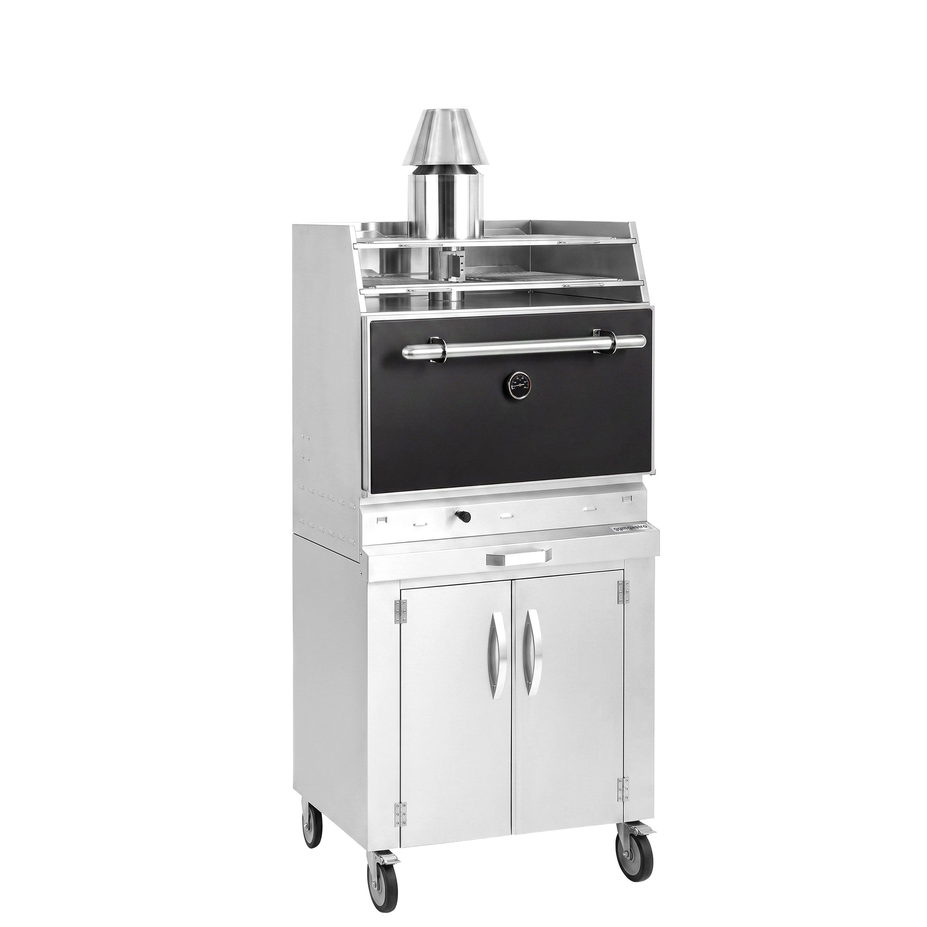 Charcoal Oven - 704mm - with cabinet base - Black