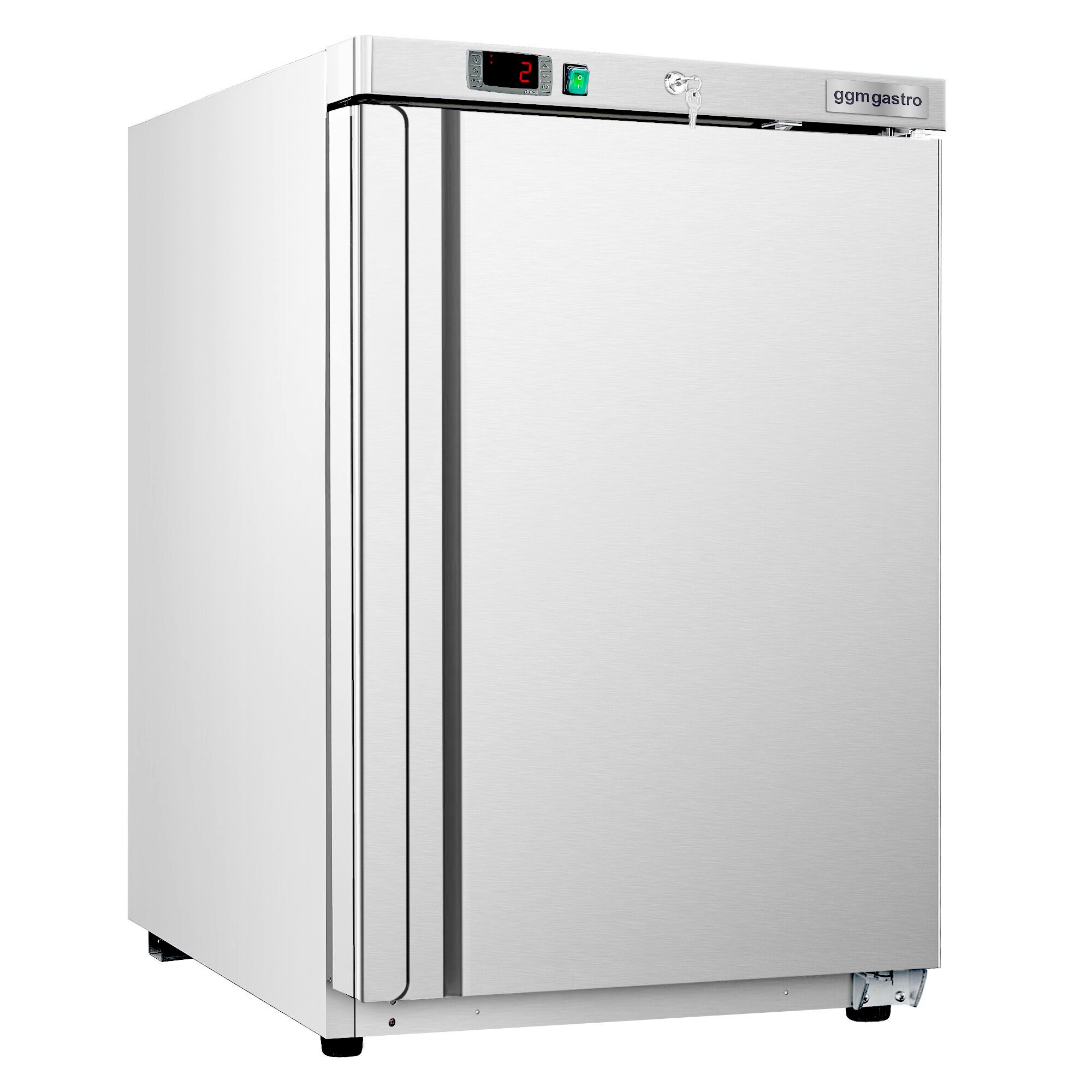 (2 pièces) Mini réfrigérateur de stockage inox ECO – 200 litres – avec 1 porte – intérieur de la porte en plastique