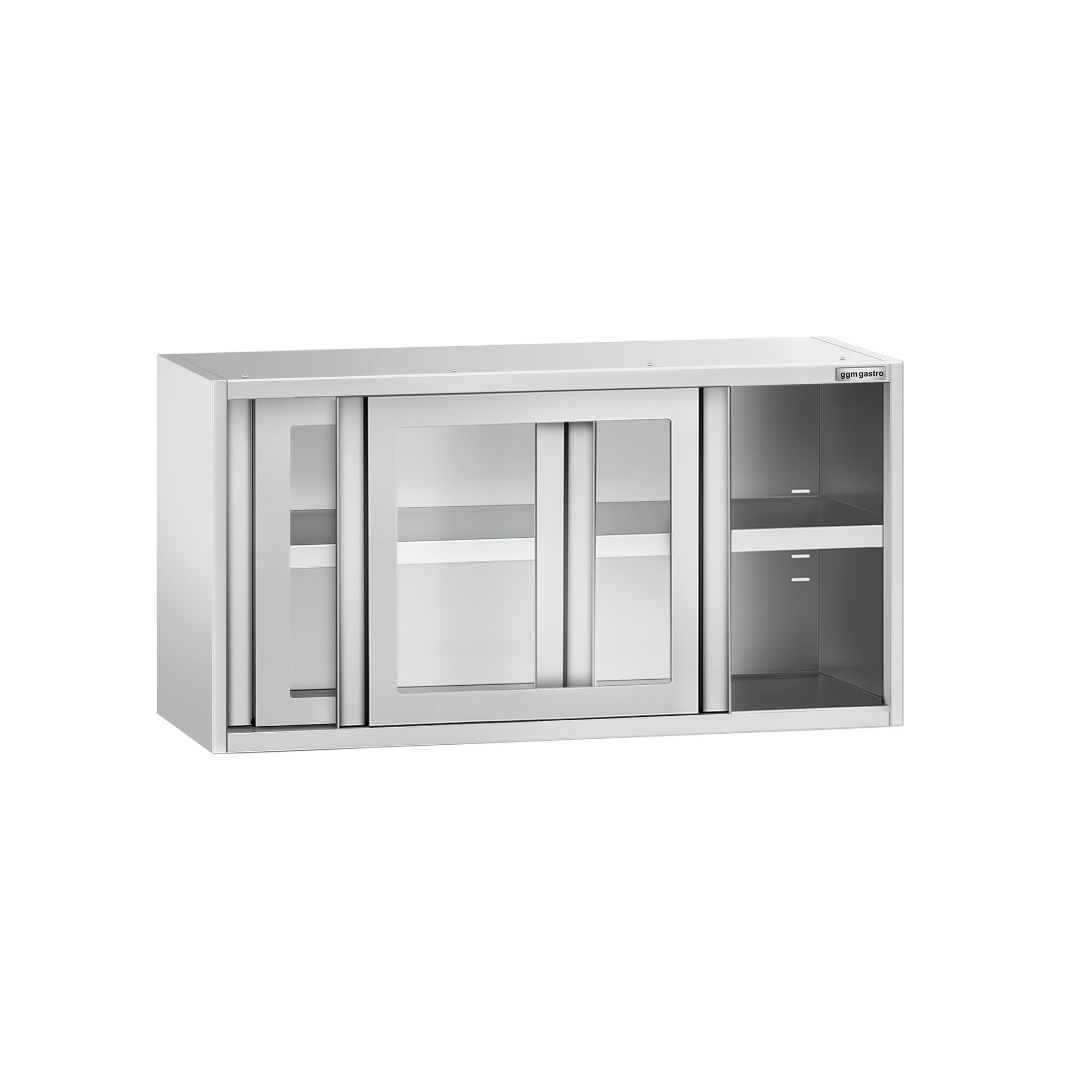 خزانة حائط ستانلس ستيل - 1000x400mm - مع باب زجاجي انزلاقي - ارتفاع 650 mm