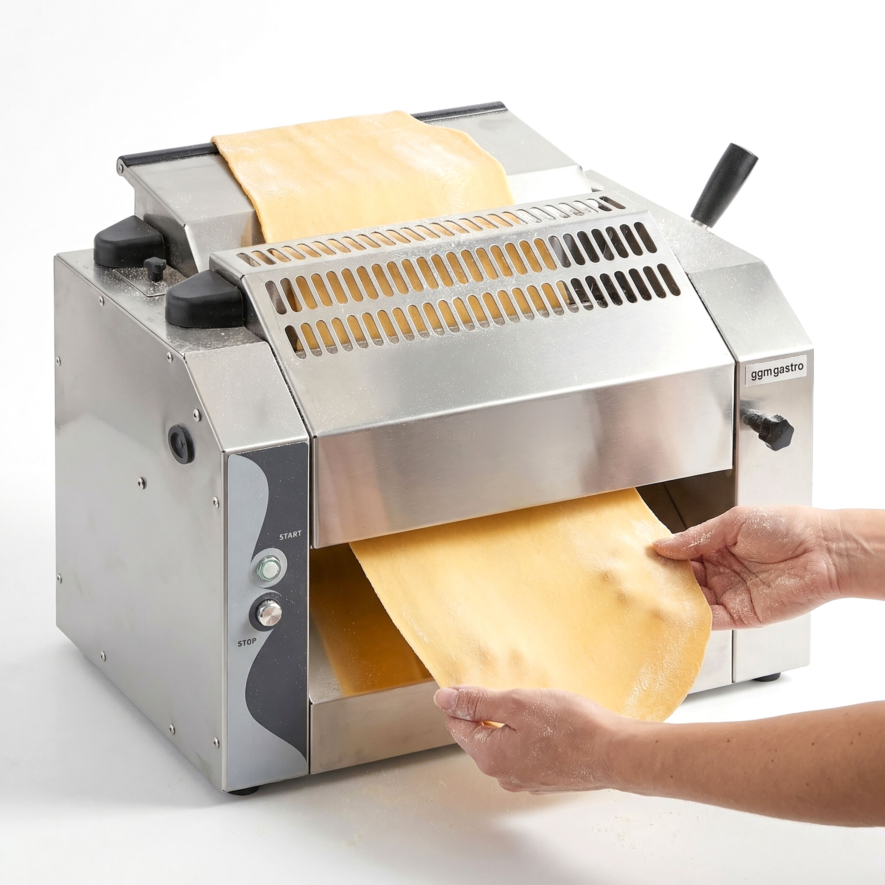 Façonneuse à pizza - pour Ø320mm pizzas et pâtes - Épaisseur de pâte 0 à 10mm - 370W - Acier inoxydable