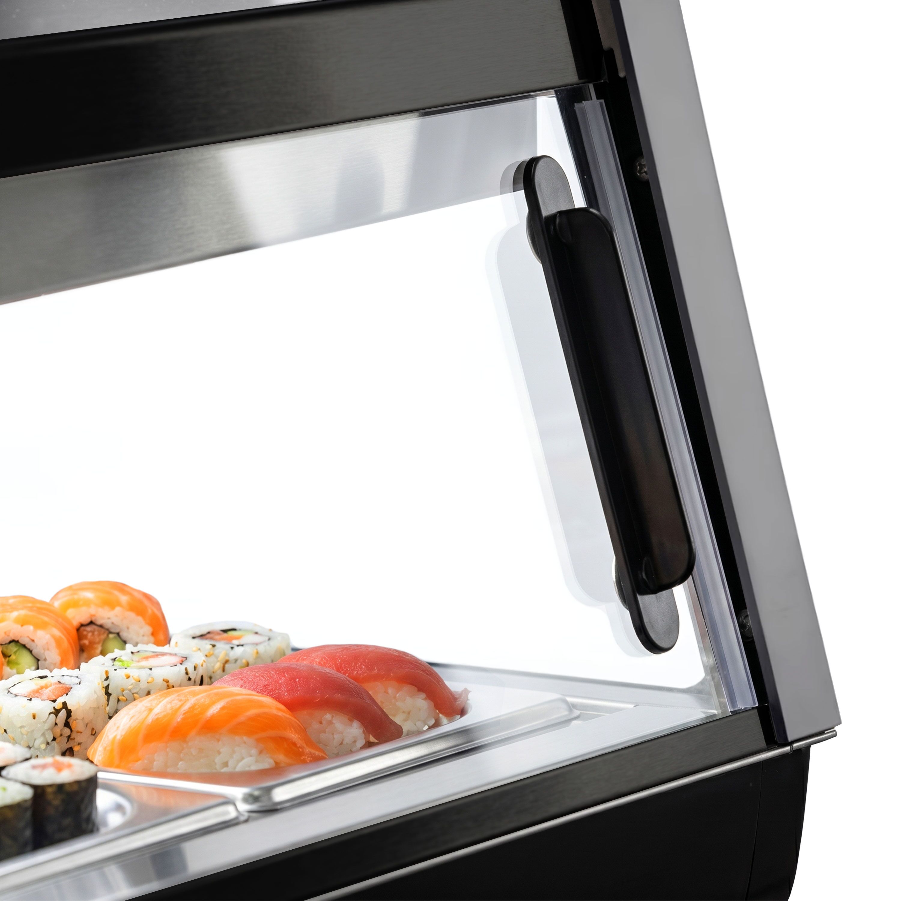 Sushi Display Case - with LED Lighting - 1800x265mm - 5x GN 1/2 - Black