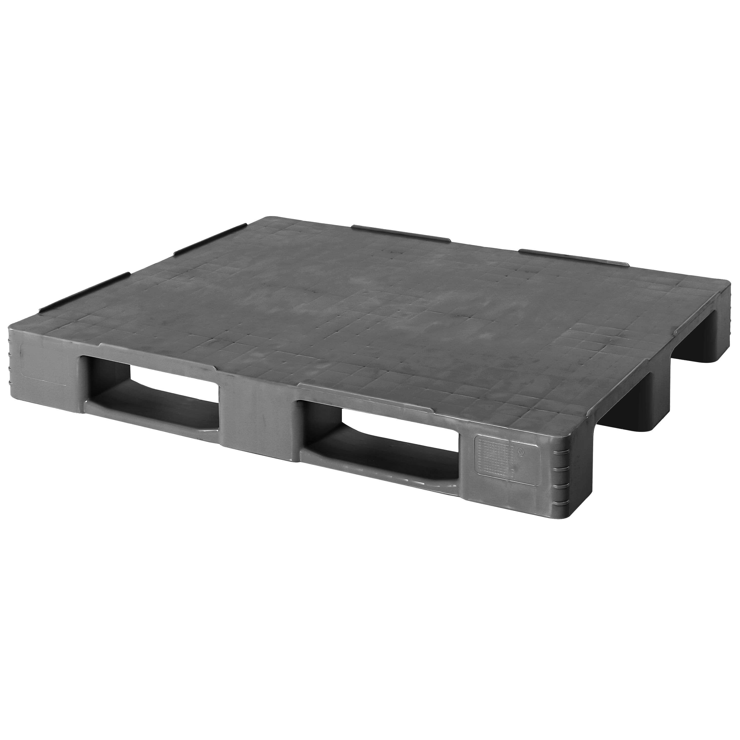 (3 pièces) Palette européenne EPAL en plastique recyclé – capacité de charge : 1000 kg – Gris foncé