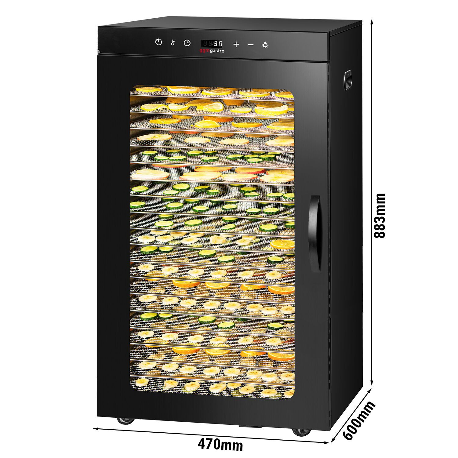 Essiccatore alimentare professionale - con 24 ripiani - acciaio inox - 2kW
