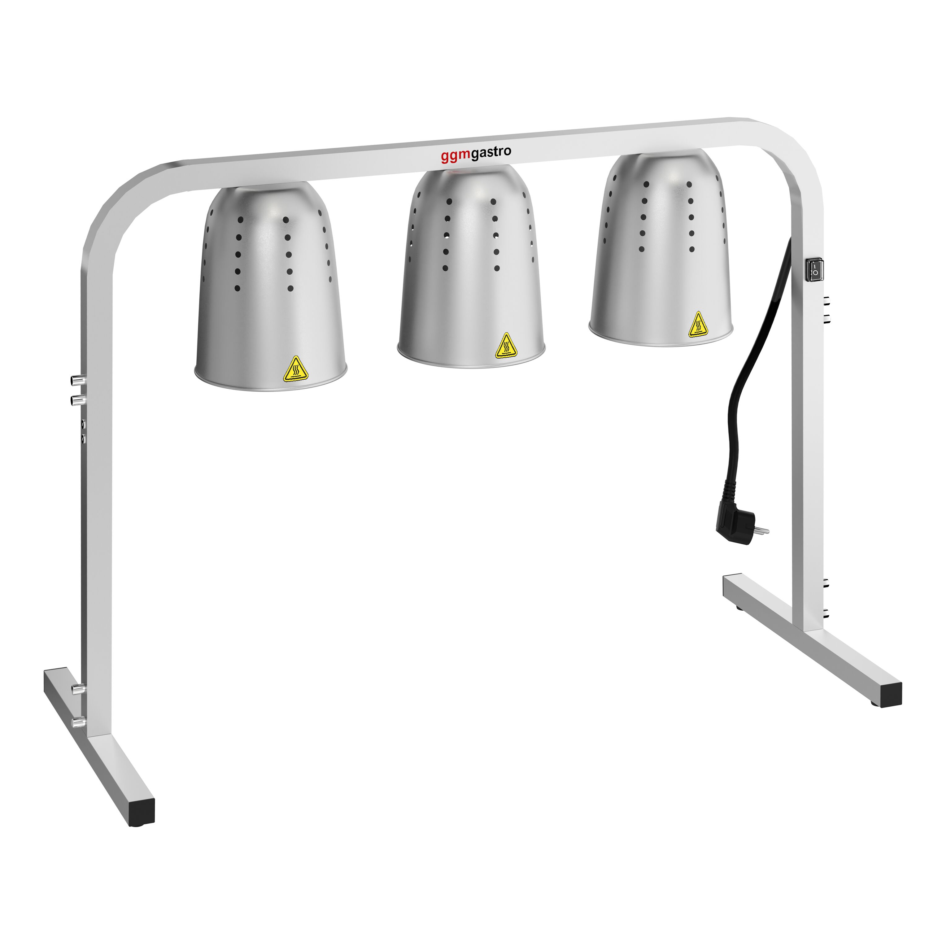 Värmebrygga infraröd med 3 värmelampor - 750 W - kantig - höjdjusterbar - aluminium