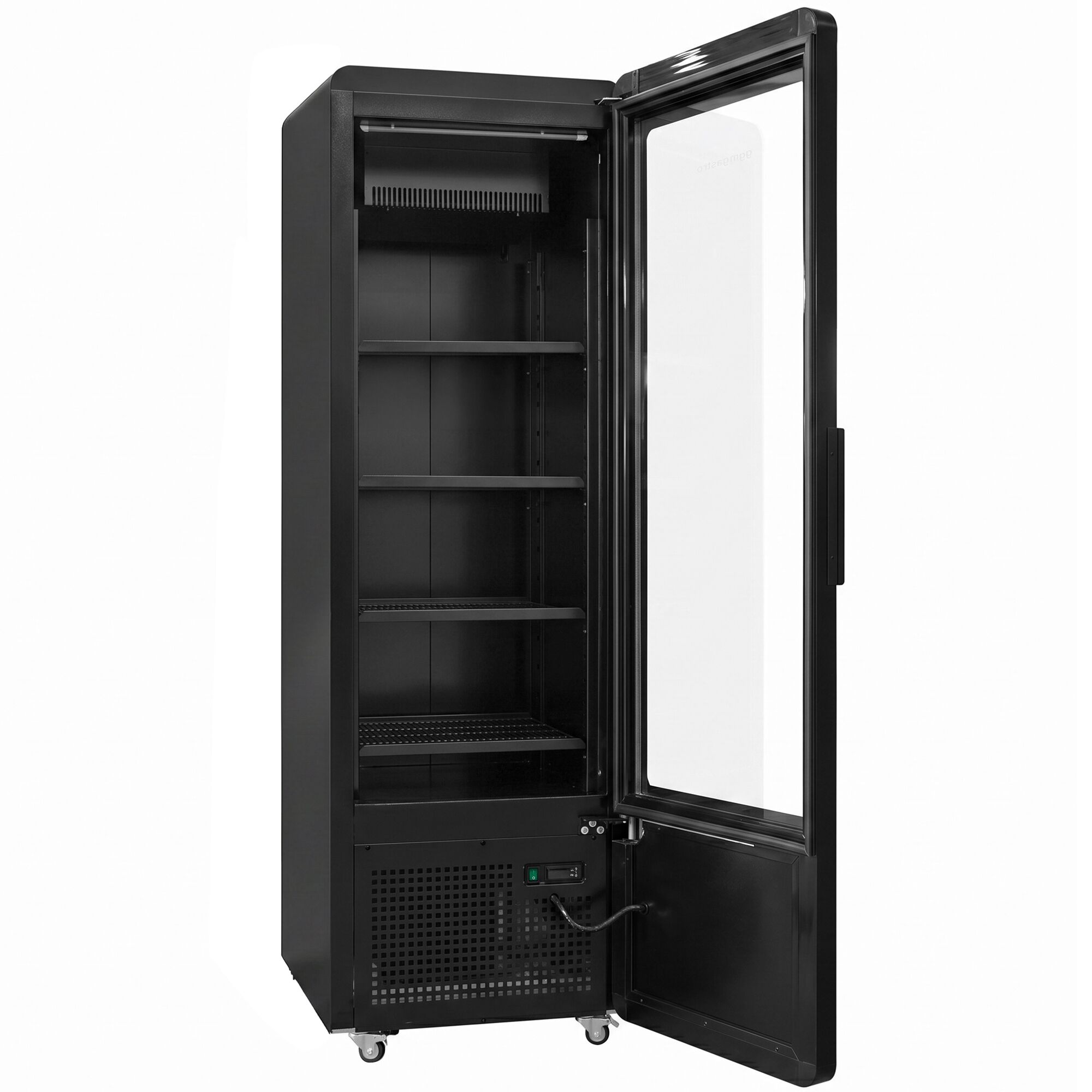 Vitrine réfrigérée à boissons - 670mm - 560 L - porte vitrée sans cadre - 1 porte vitrée - éclairage LED RGB - thermostat numérique - Noir - +2 à +8 °C