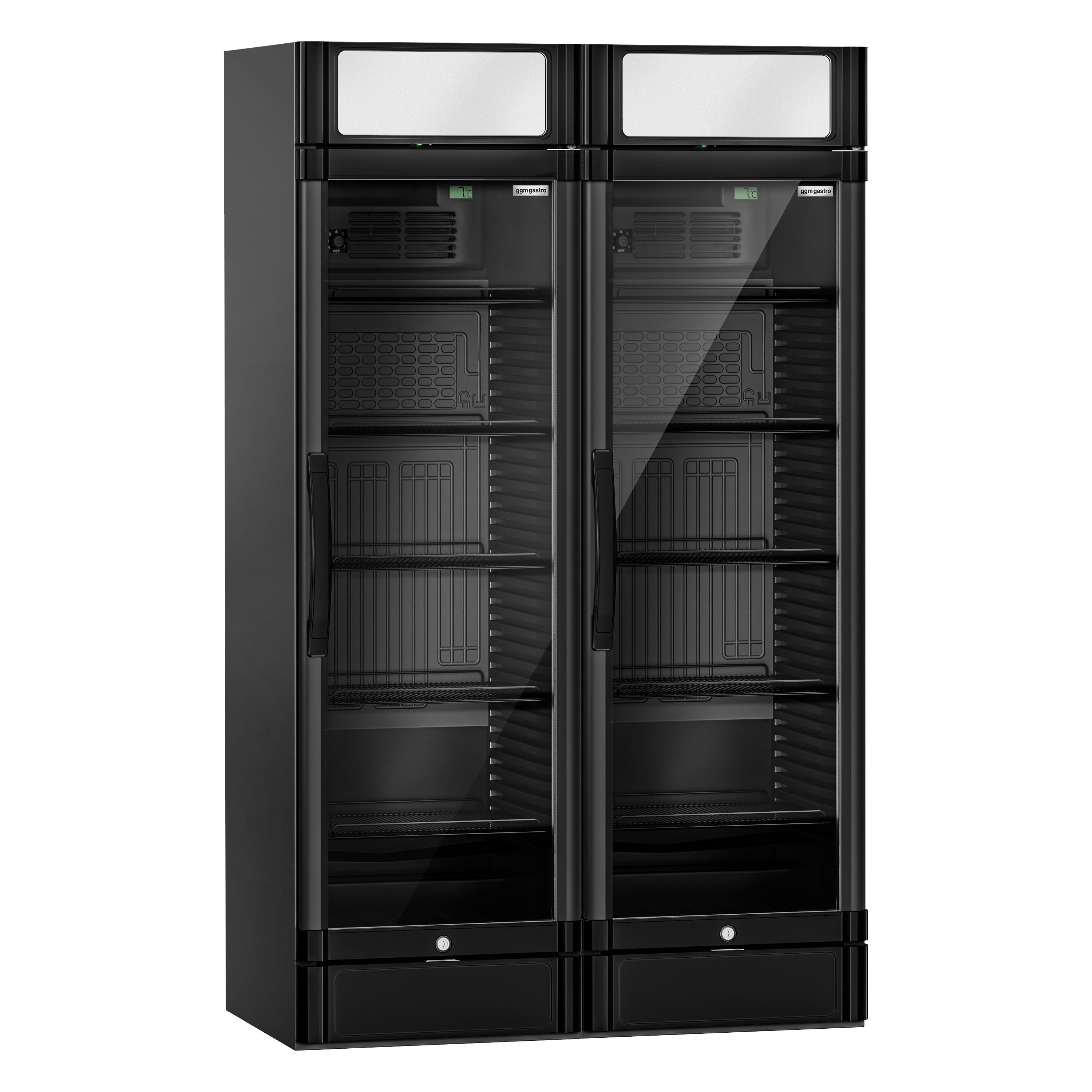(2 pièces) Vitrine réfrigérée à boissons - 690 litres - avec 2 portes vitrées et écran publicitaire