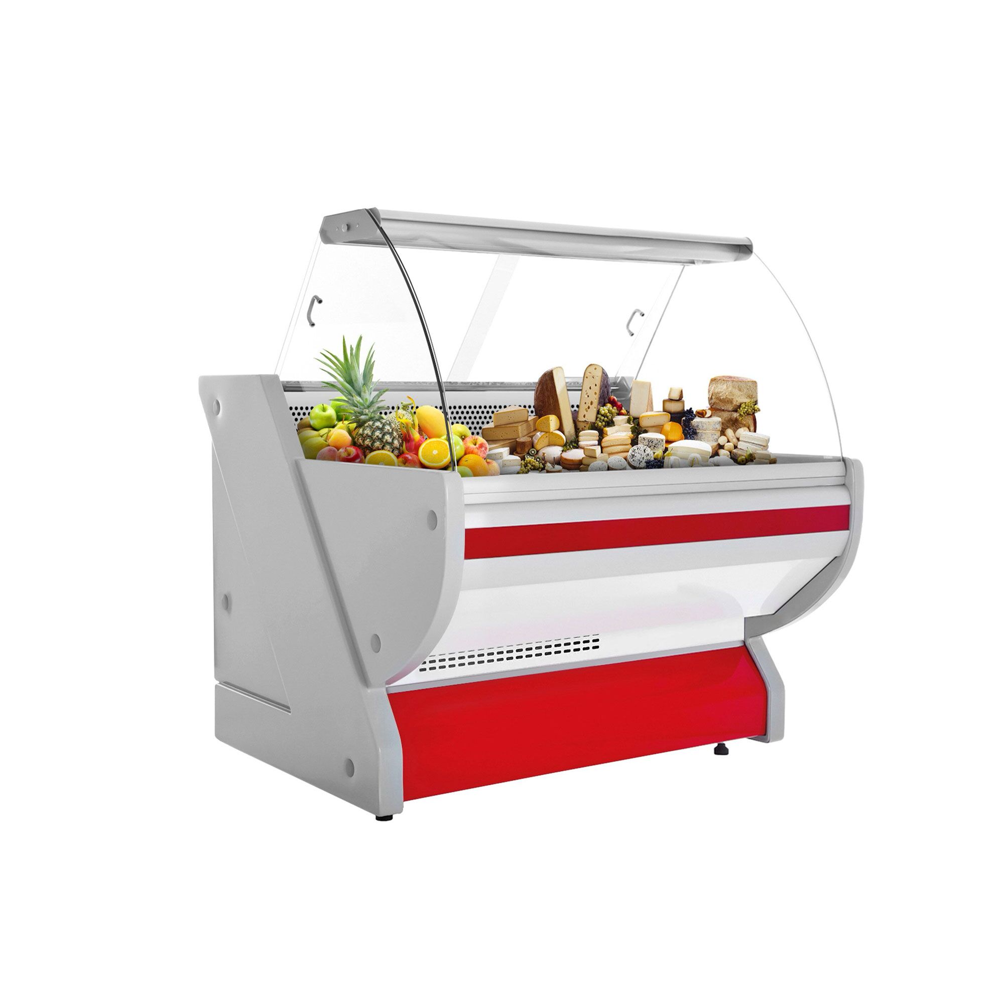 Comptoir vitrine réfrigérée - 990x1150mm - +1/+10°C - Vitre bombée - Éclairage intérieur - 250L