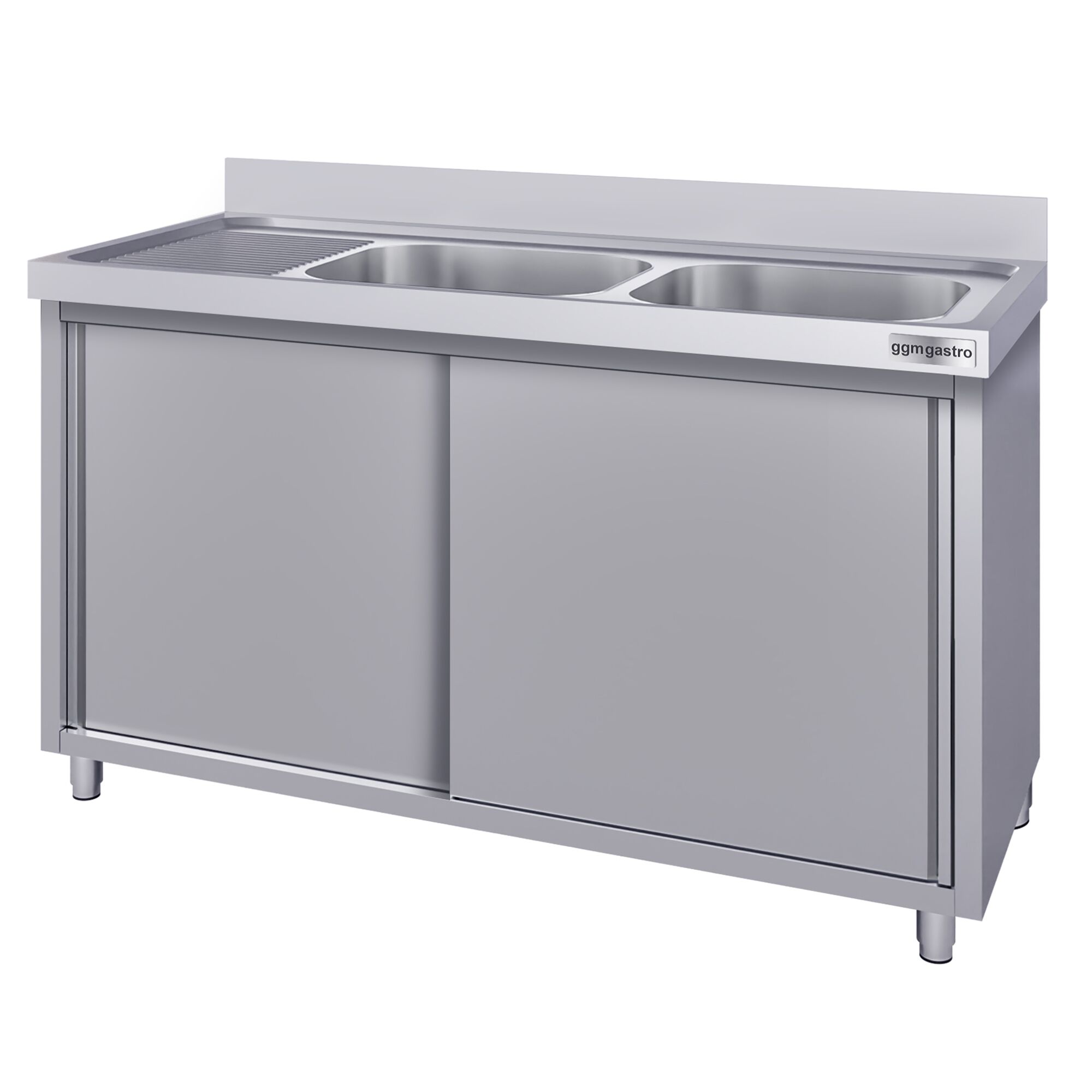 Meuble évier ECO - 1400 x 600 mm - avec 2 bacs à droite