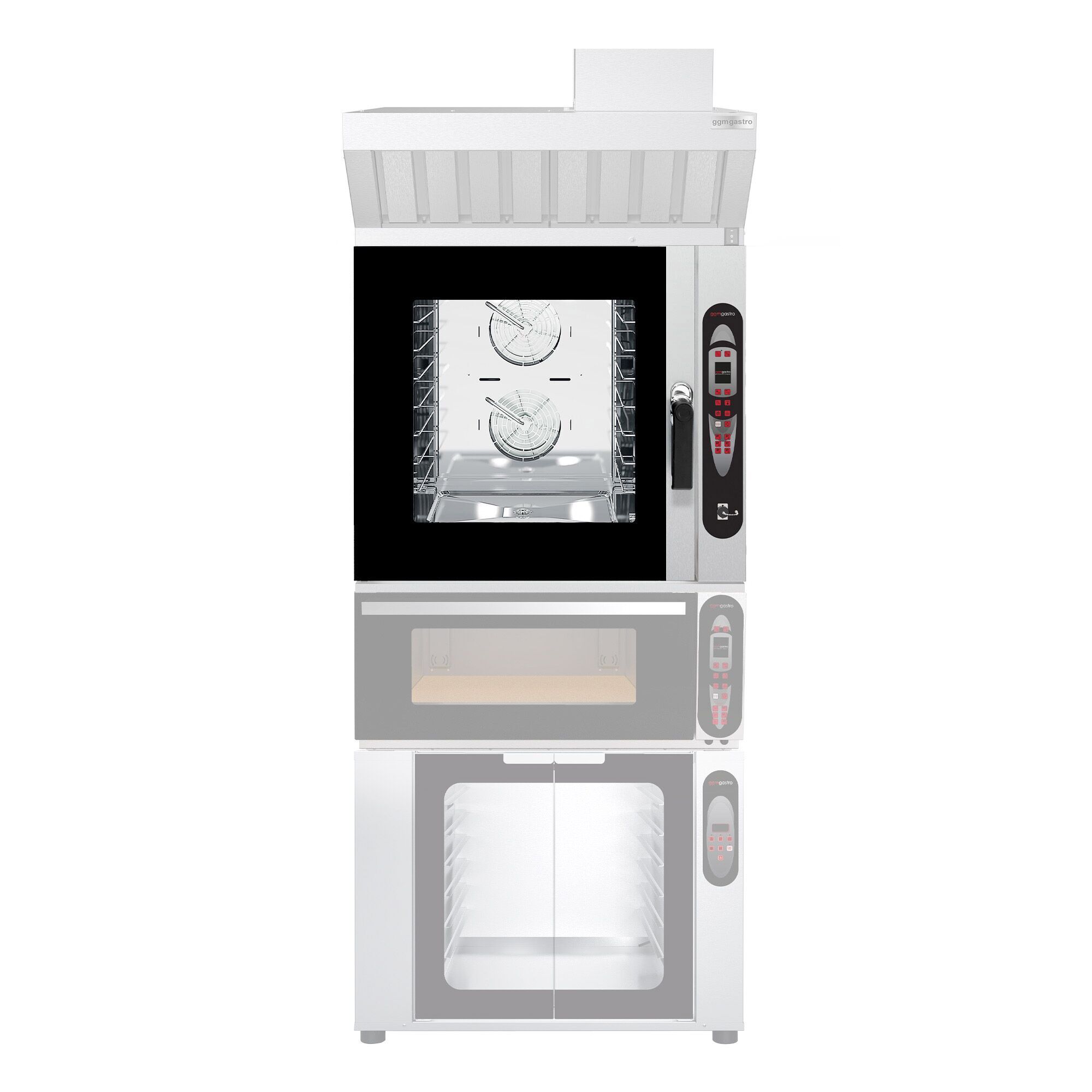 Bakery-Electric Commercial Combi Oven - Digital Controls - 2.4" LCD display - 6x EN 600x400 - incl. Automatic washing system, Wi‑Fi & USB
