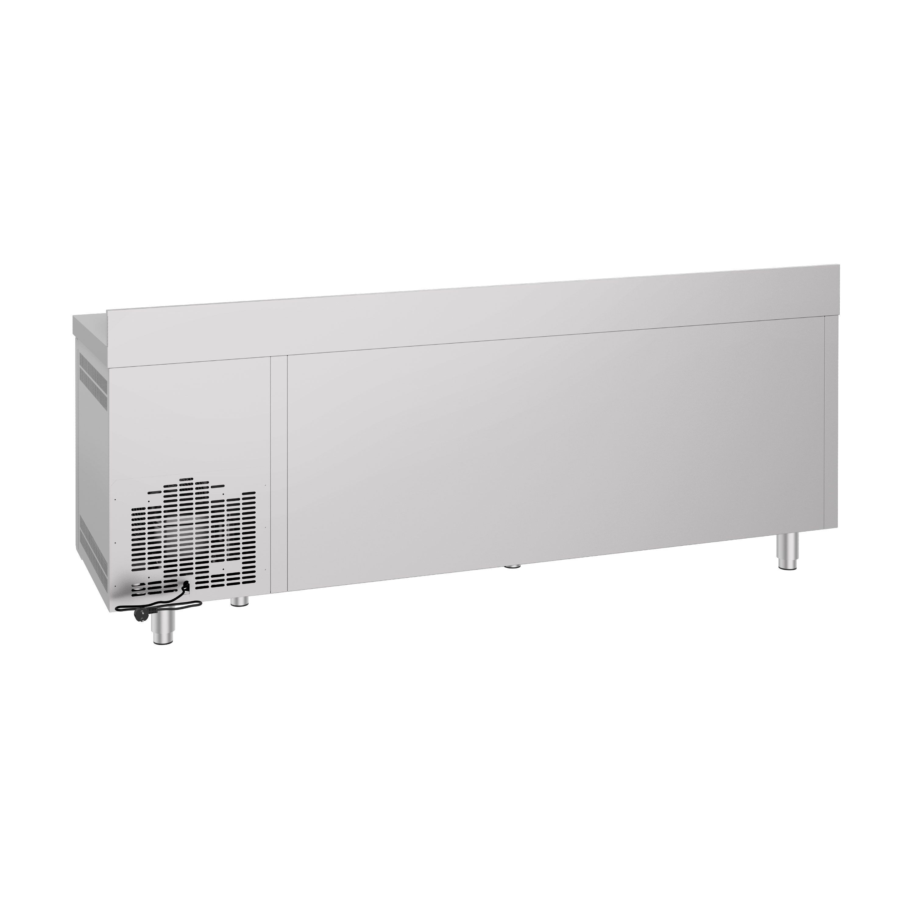 Table réfrigérée PREMIUM - 2330 x 700 mm - avec 4 portes - dosseret