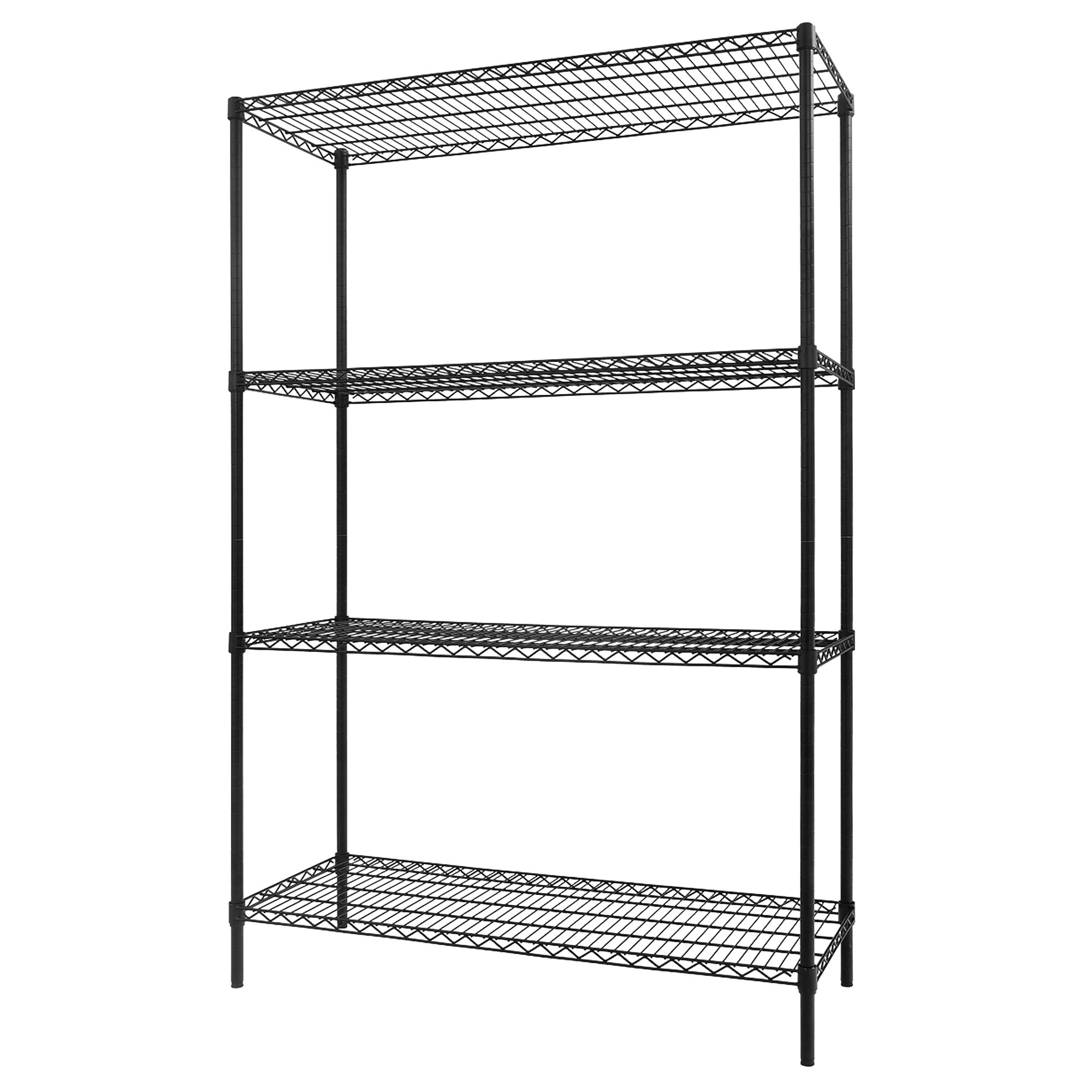 Étagère en acier - 1200 x 450 mm - 4 étagères - Noir