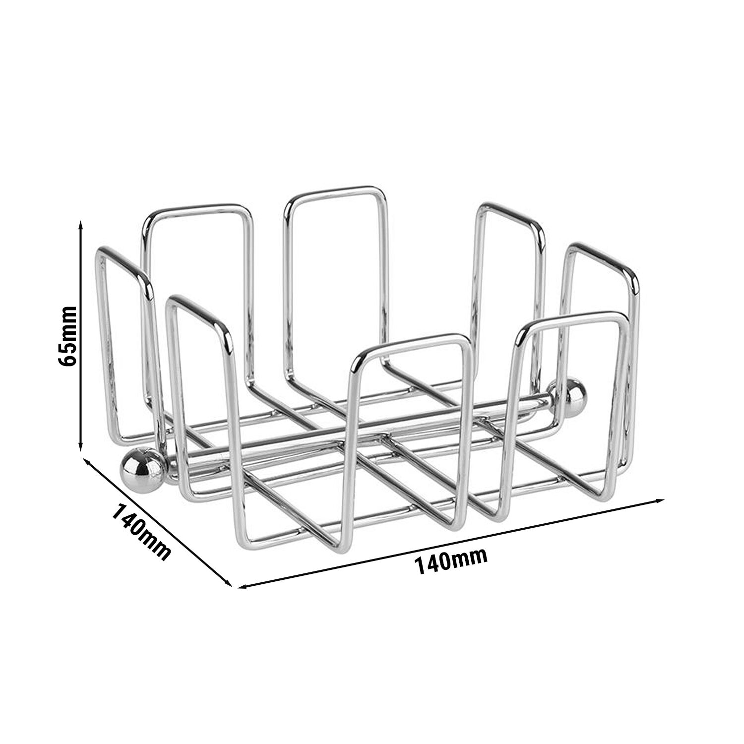 (6 pcs) Porte-serviettes cocktail - BAR - Métal - pour env. 50 serviettes cocktail - 140x140x65mm - incl. poids