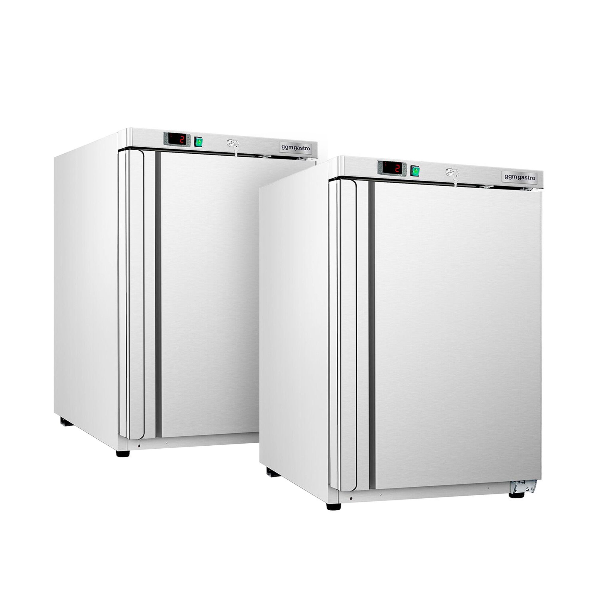 (2 pièces) Mini réfrigérateur de stockage inox ECO – 200 litres – avec 1 porte – intérieur de la porte en plastique