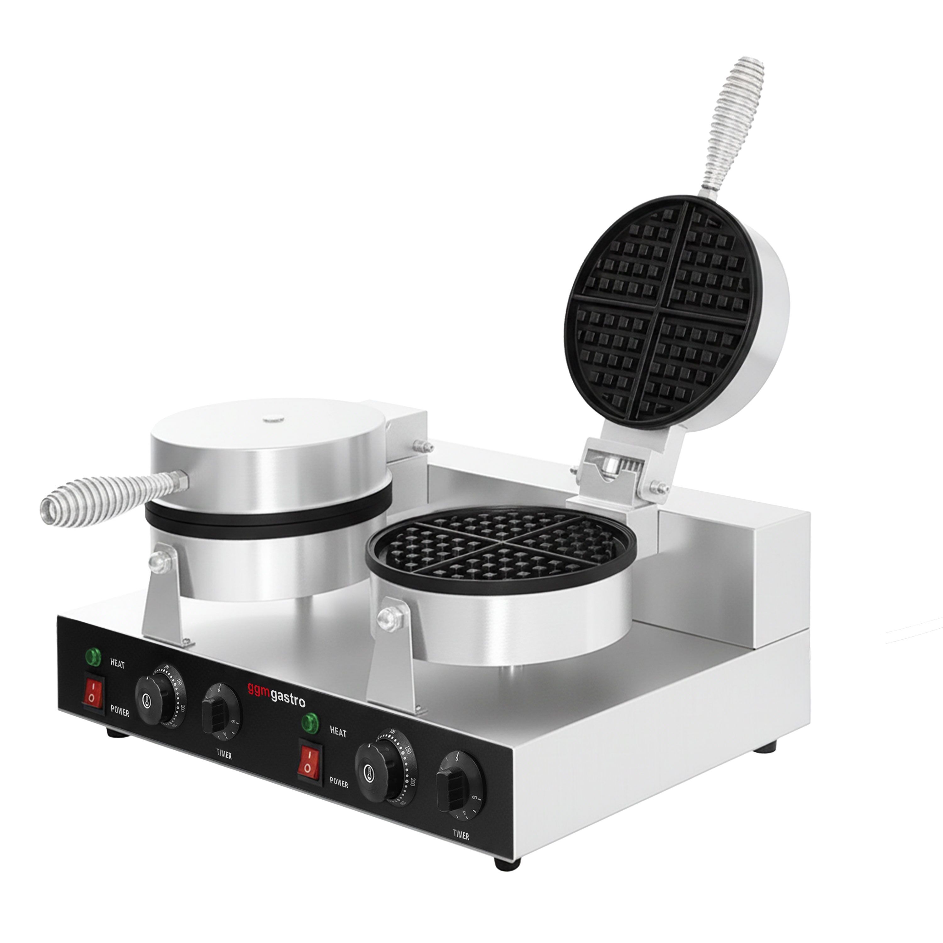 Gaufrier – double – manuel – 2,6 kW – Forme : rond – Ø 180 mm