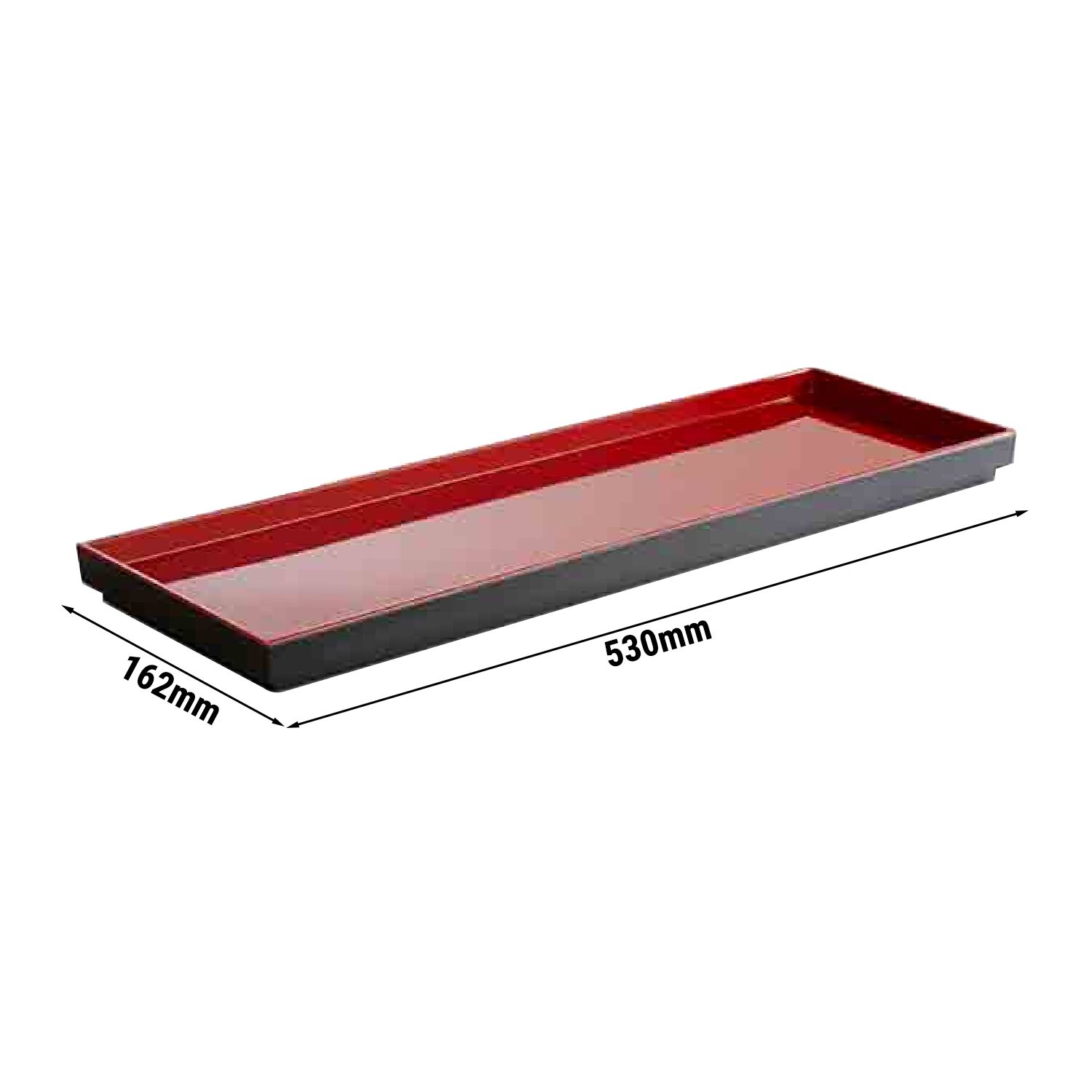 (6 pièces) Plateau GN 2/4 – ASIA PLUS – Mélamine – Hauteur : 30 mm – Noir