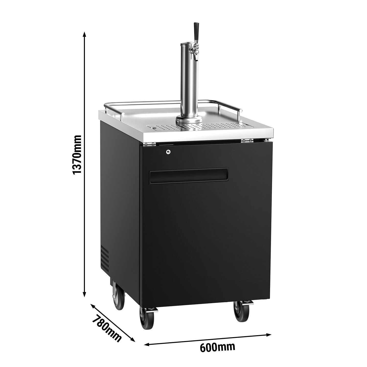 Tireuse à bière professionnelle - 1x 50L fûts - 1 robinet - 600x780mm - 1 porte