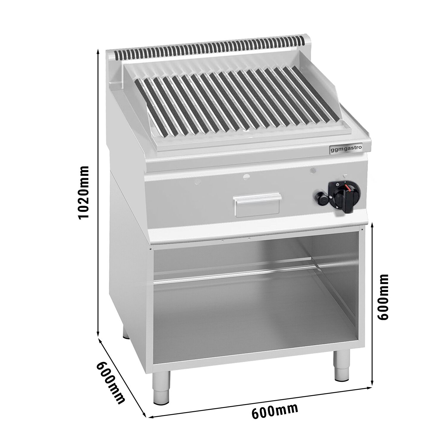 Grill à pierre de lave à gaz – 8 kW – incl. soubassement