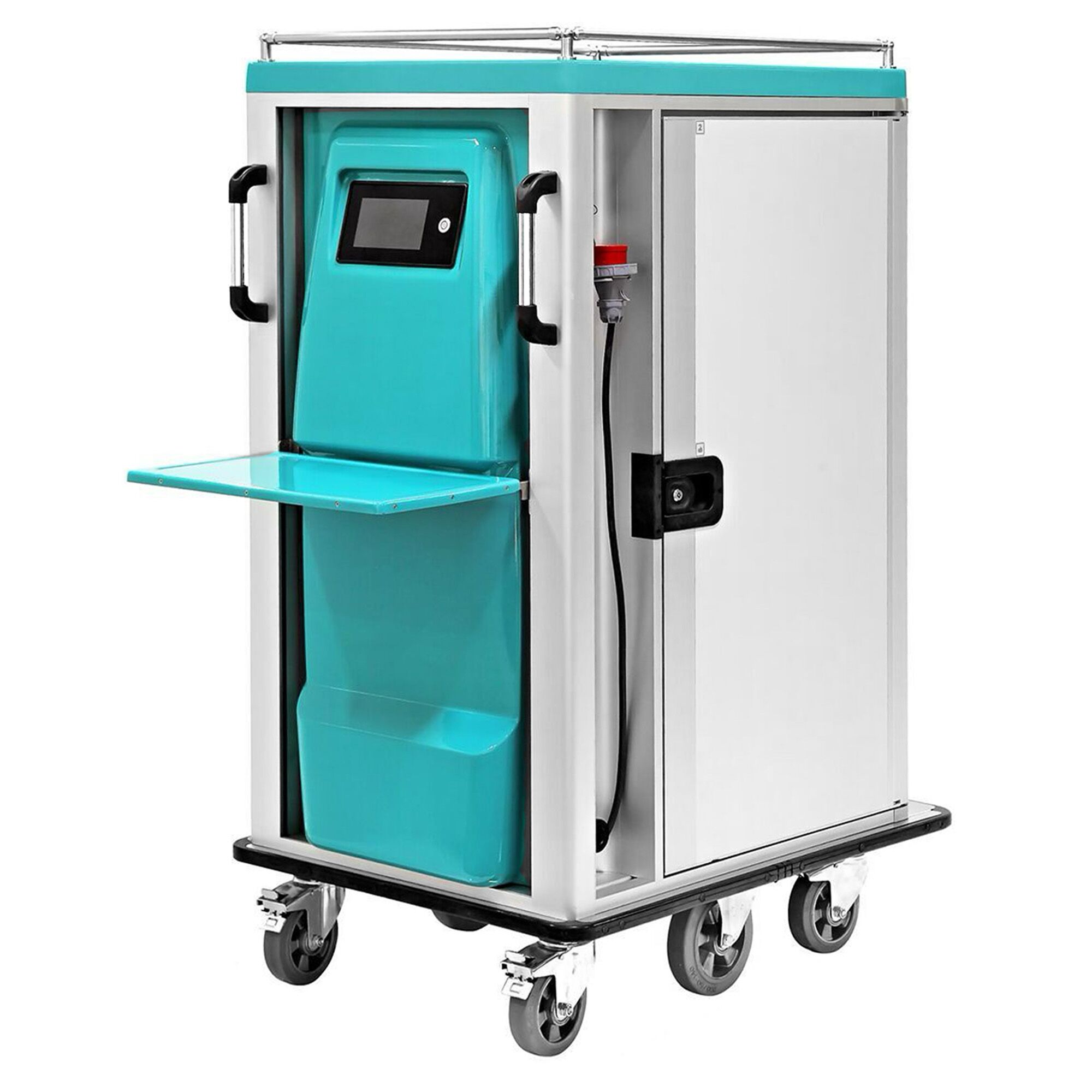 Chariot de distribution de repas hospitalier PREMIUM - chauffé & réfrigéré - Commande numérique - incl. 24 plateaux repas 37x53 cm (37/63)