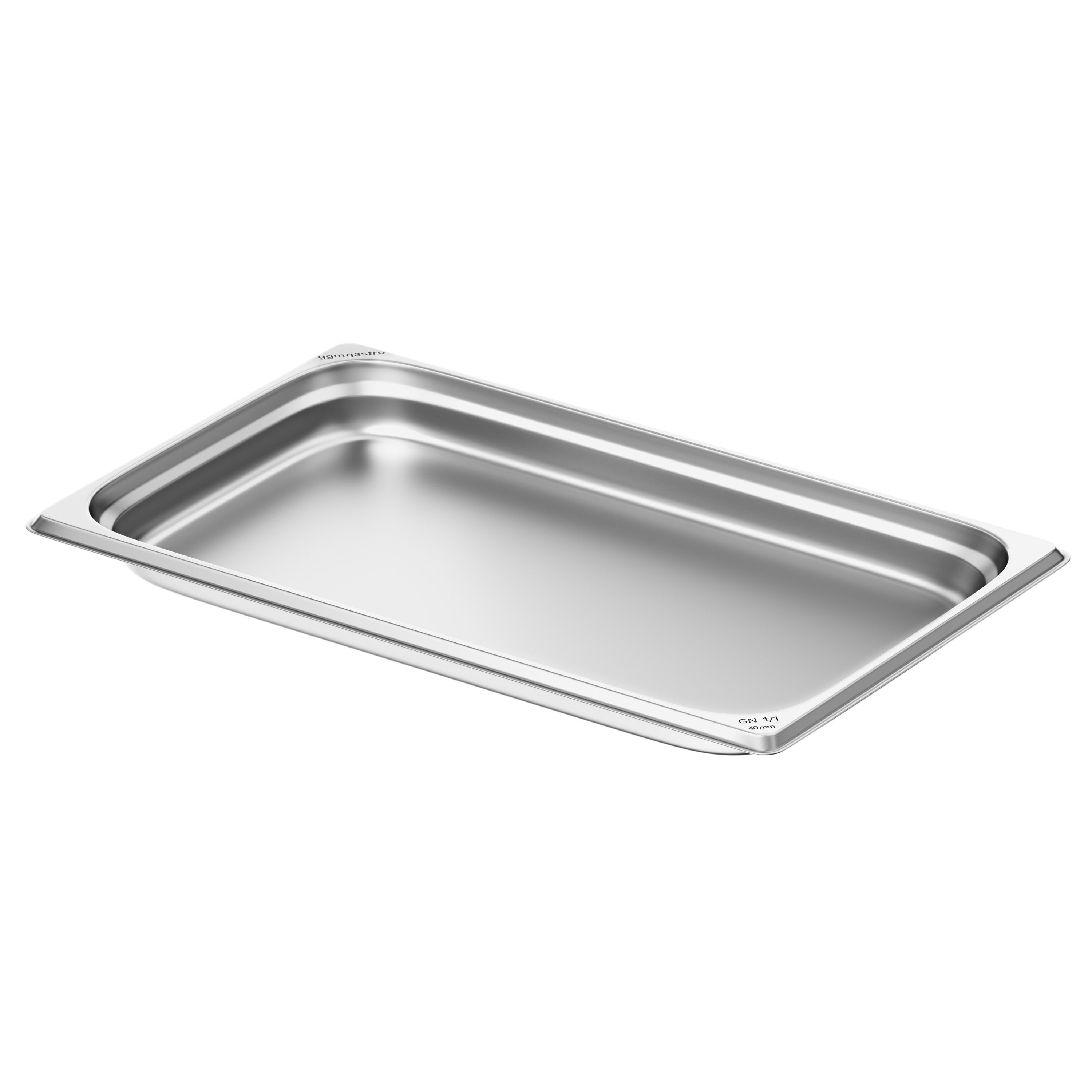 (6 st) Kantin i rostfritt stål GN 1/1 - Djup: 40 mm