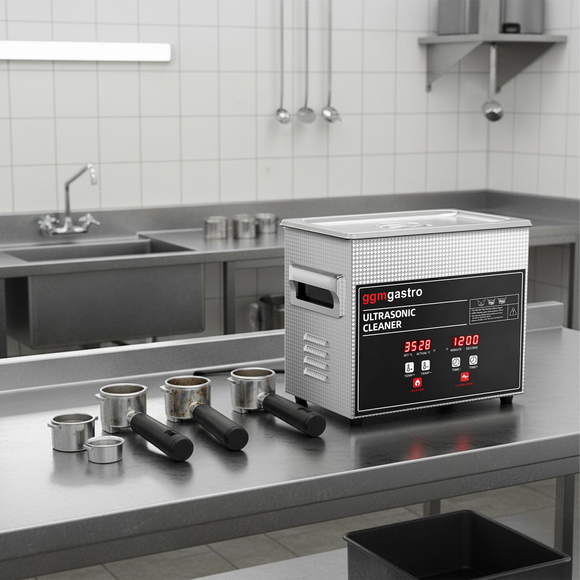 Nettoyeur à Ultrasons - 3,2 Litres - 120 Watt Puissance Ultrasonique