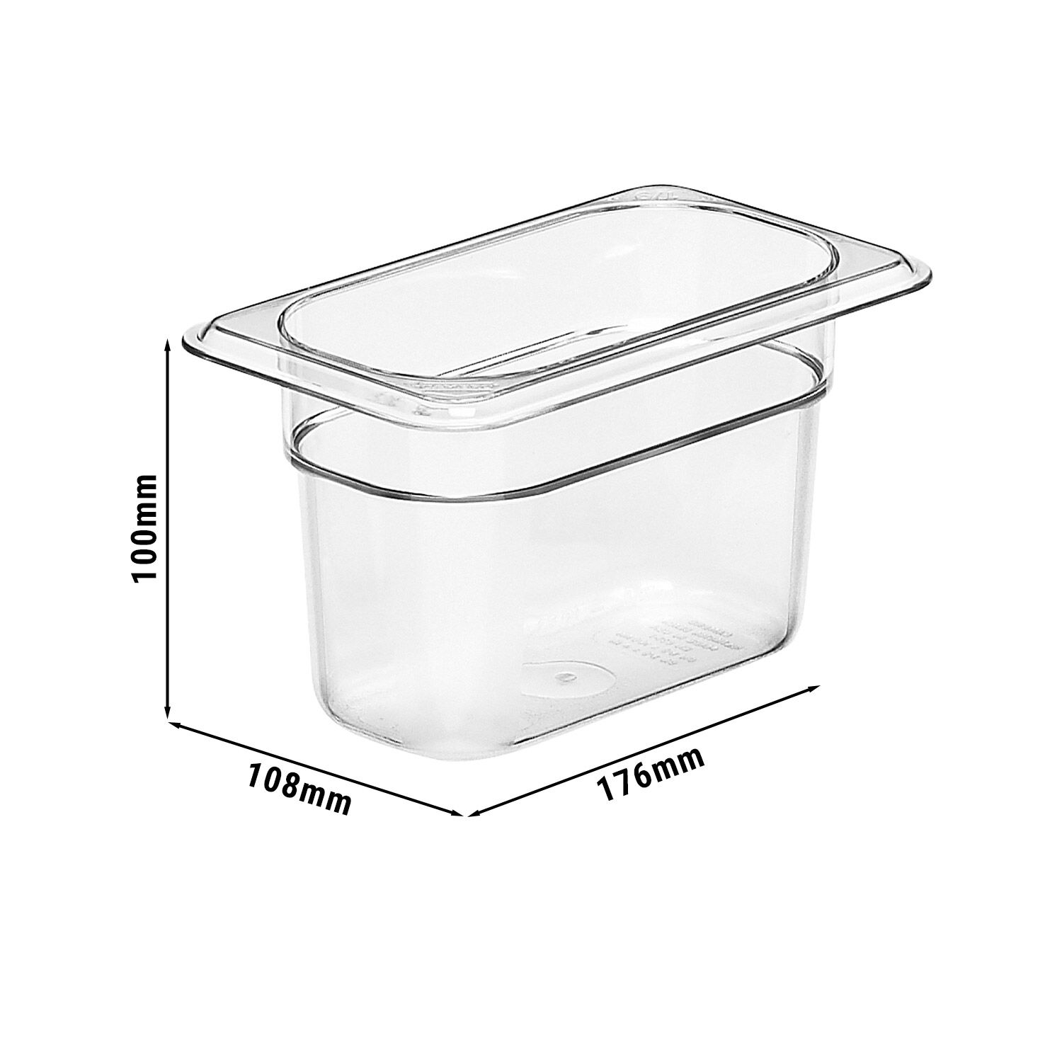 (6 pièces) CAMBRO | Camview® - Bac GN 1/9 en copolymère - Transparent - Hauteur : 100 mm - Sans BPA