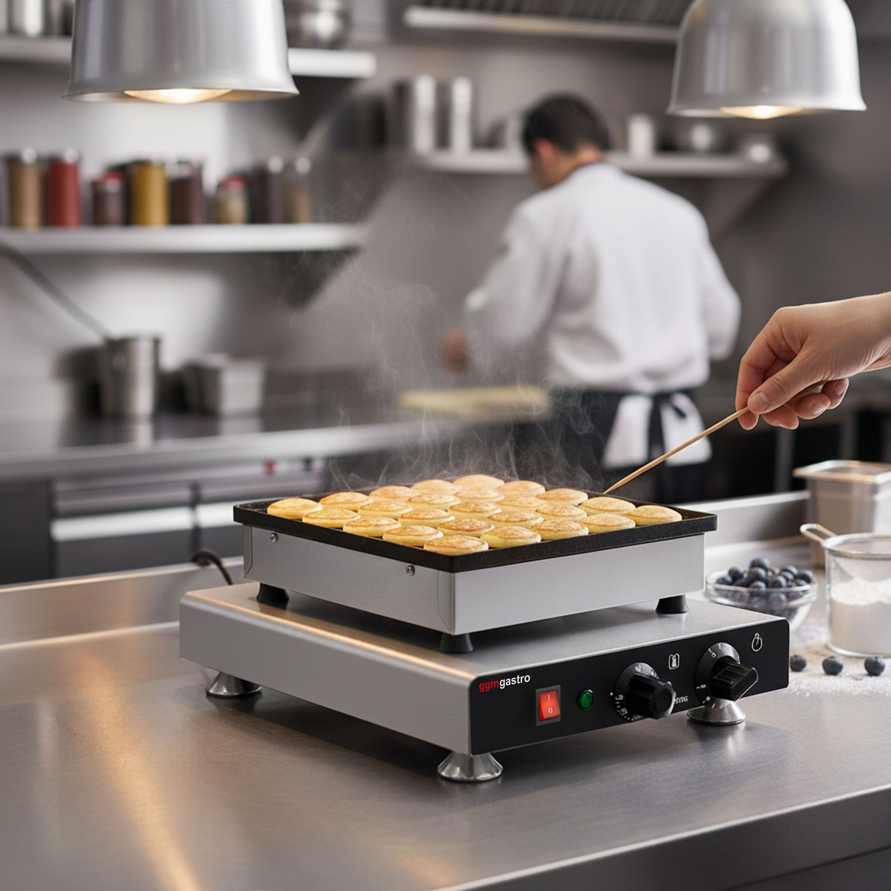 Gaufrier – simple – manuel – 850 watts – Forme : poffertjes – pour 25 pièces